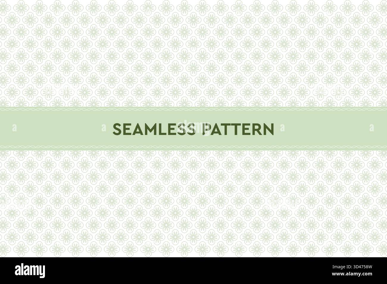 Motivo a quattro texture floreali Clover. Ripetizione geometrica senza giunture della linea Art. Schema grafico vettoriale minimalista. Illustrazione Vettoriale