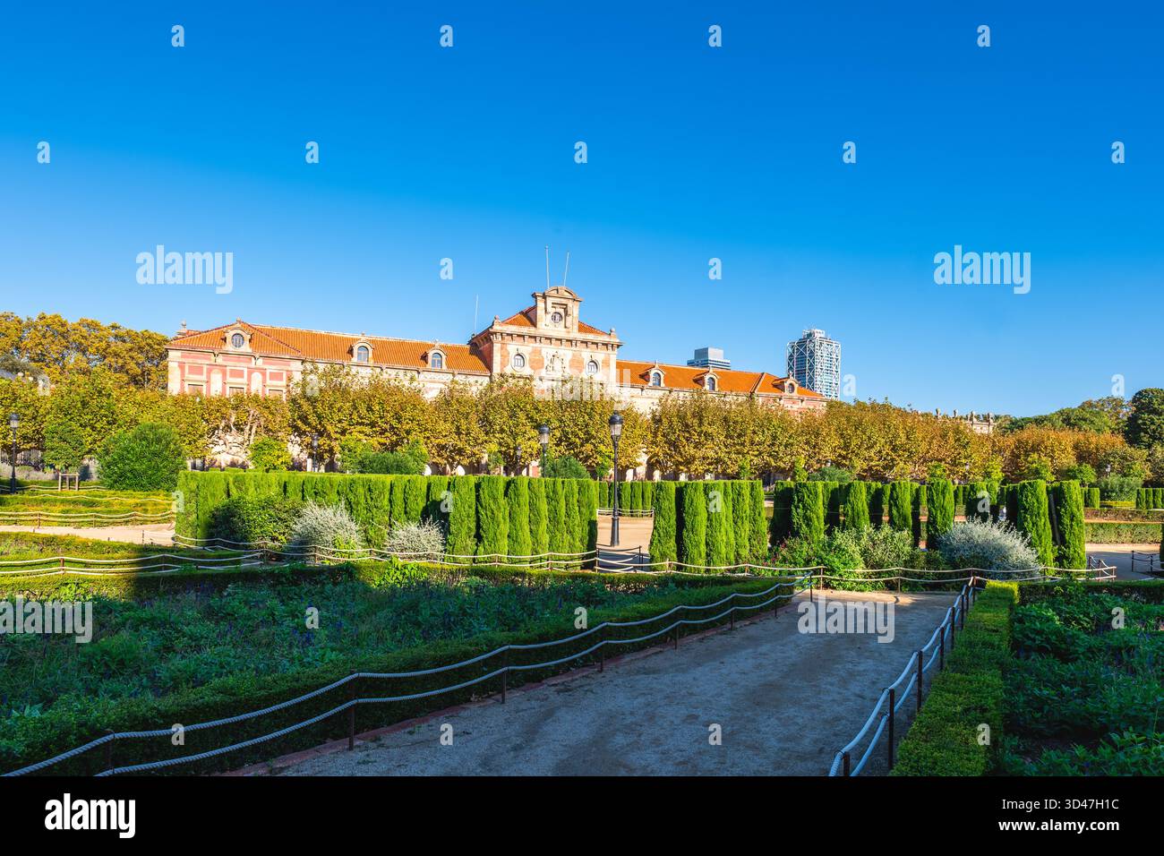Parco della Cittadella e il Parlamento della Catalogna a Barcellona, Spagna Foto Stock