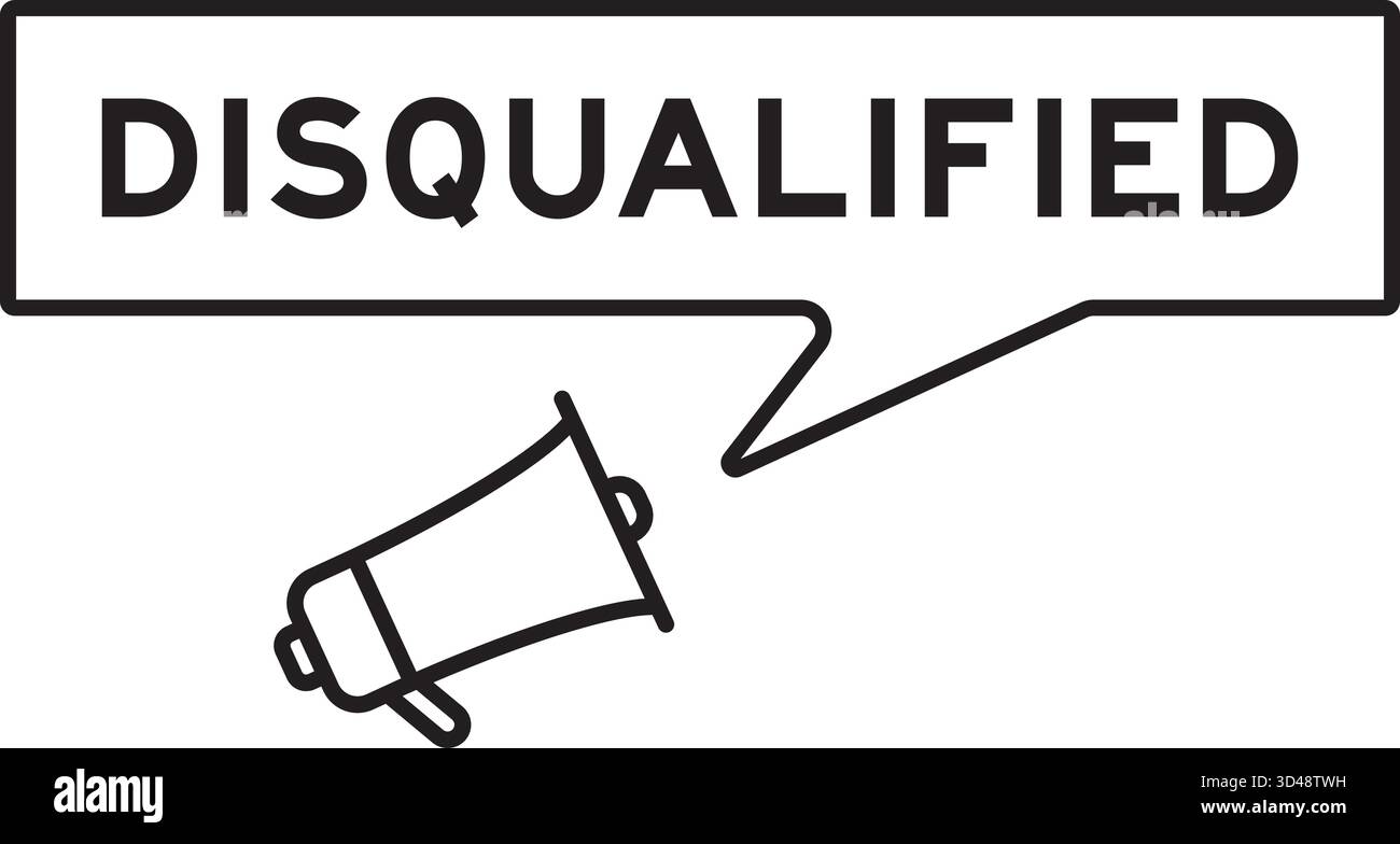 Icona megafono con bolla di parola squalificata su sfondo bianco Illustrazione Vettoriale