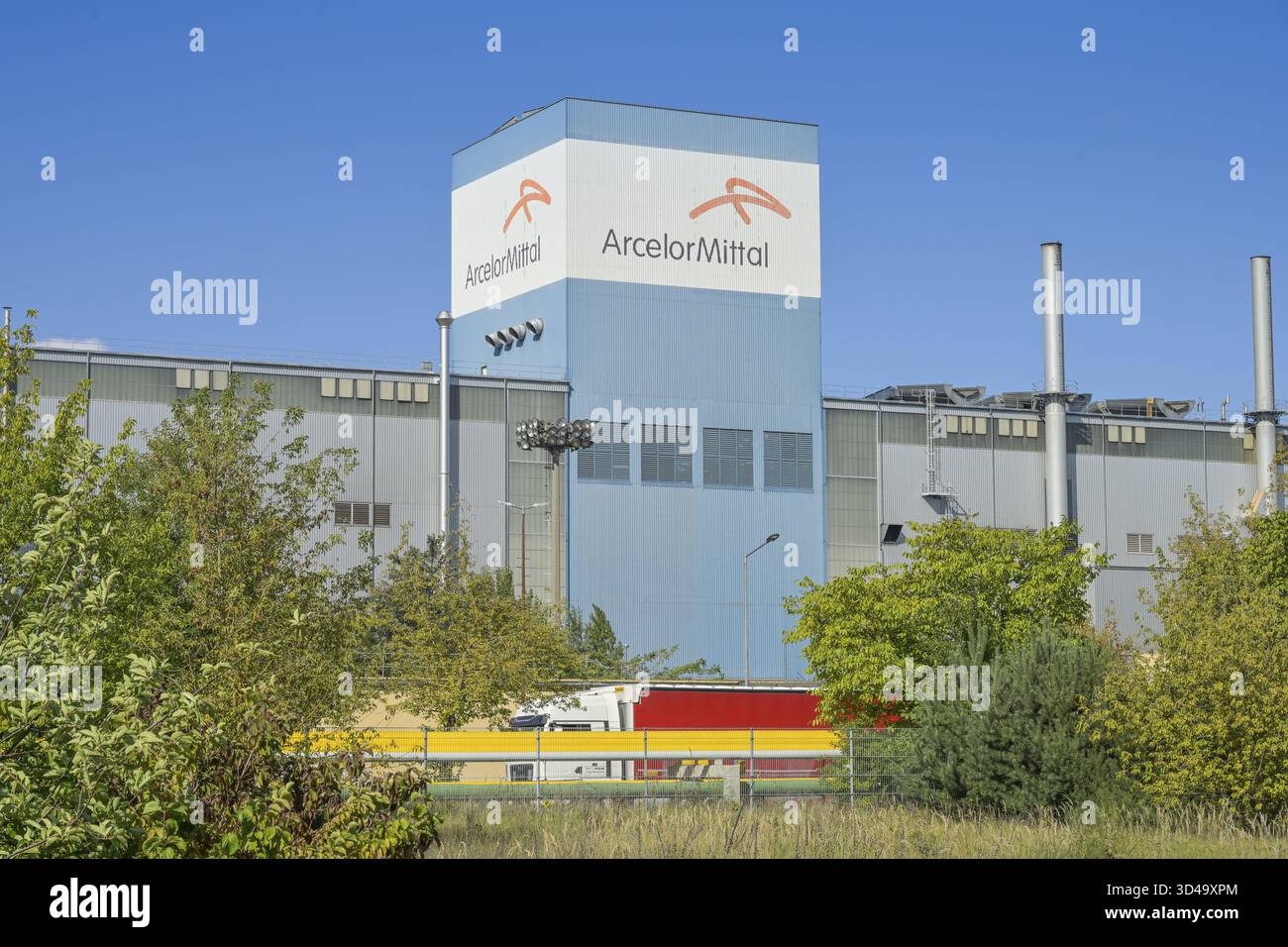 Laminatoio a caldo WWW, acciaieria Arcelor-Mittal, Eisenhuettenstadt, Brandeburgo, Germania Foto Stock