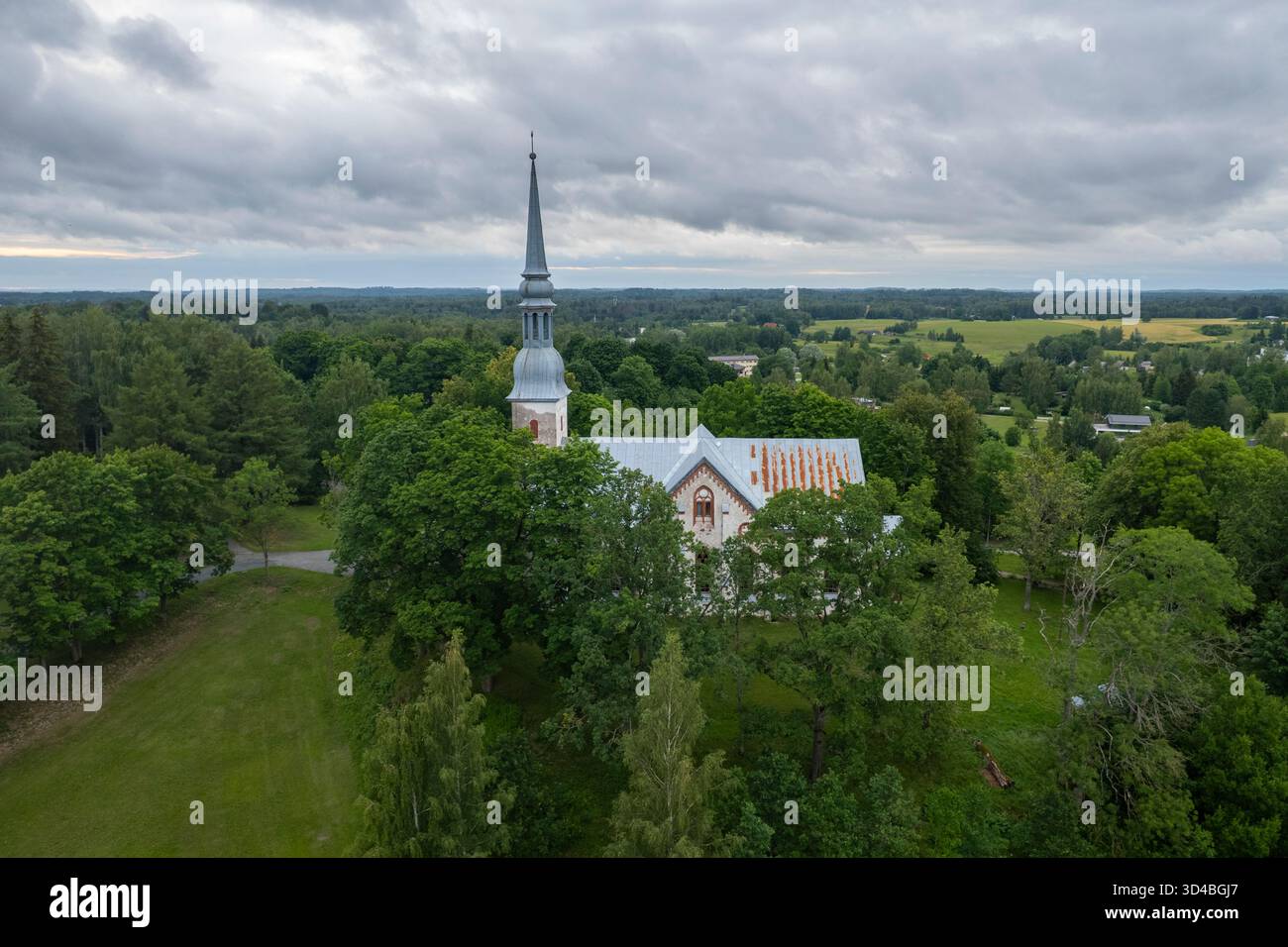 Una chiesa a Otepää, Estonia Foto Stock