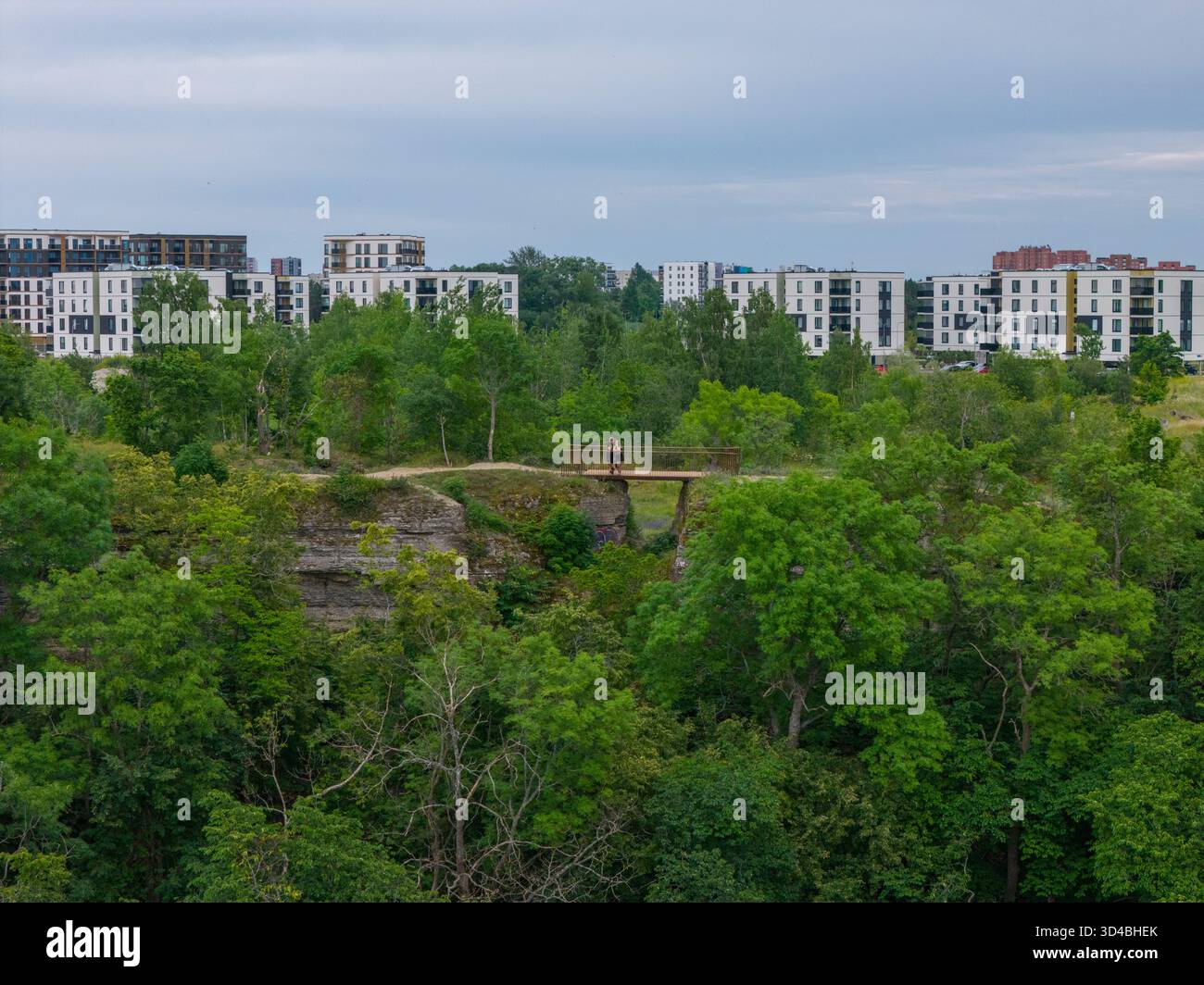 Vista aerea di un quartiere di Tallinn, Estonia Foto Stock