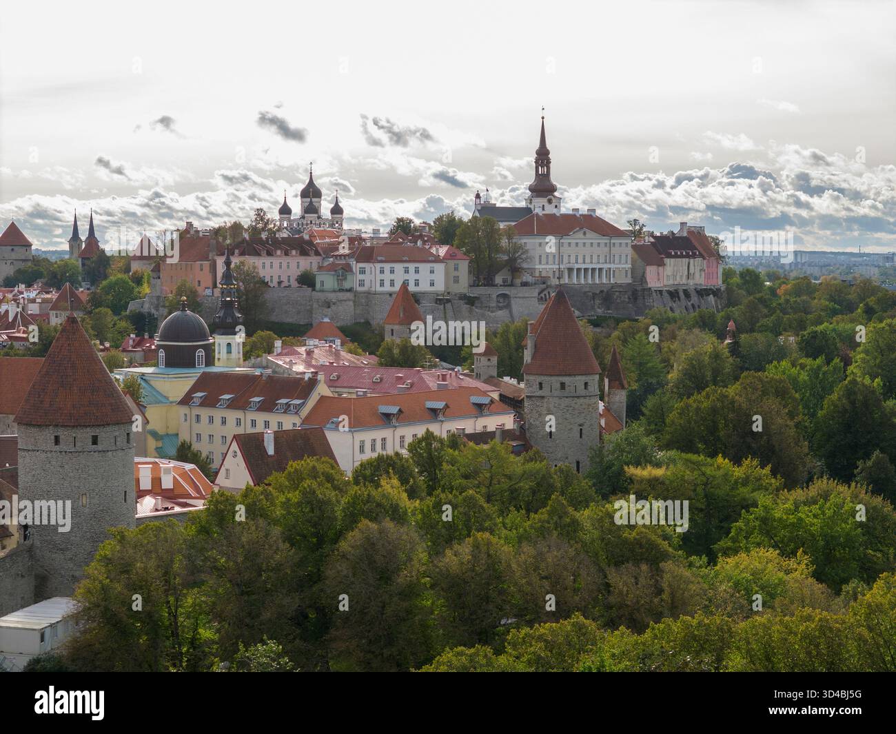 Collina di Toompea a Tallinn, Estonia Foto Stock
