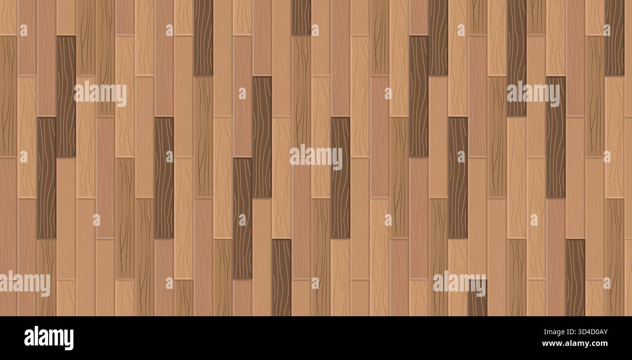 Realistica struttura del pavimento in legno di quercia con disposizione diritta in legno che offre uno sfondo interno pulito per immagini vettoriali della stanza e legno naturale Illustrazione Vettoriale