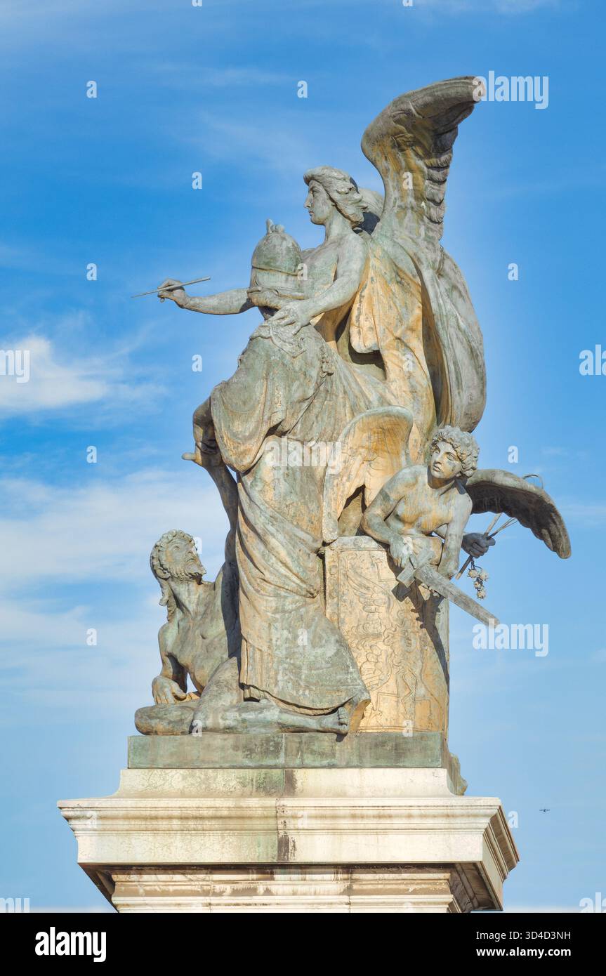 Statua del pensiero altare della Patria, Roma Italia Foto Stock