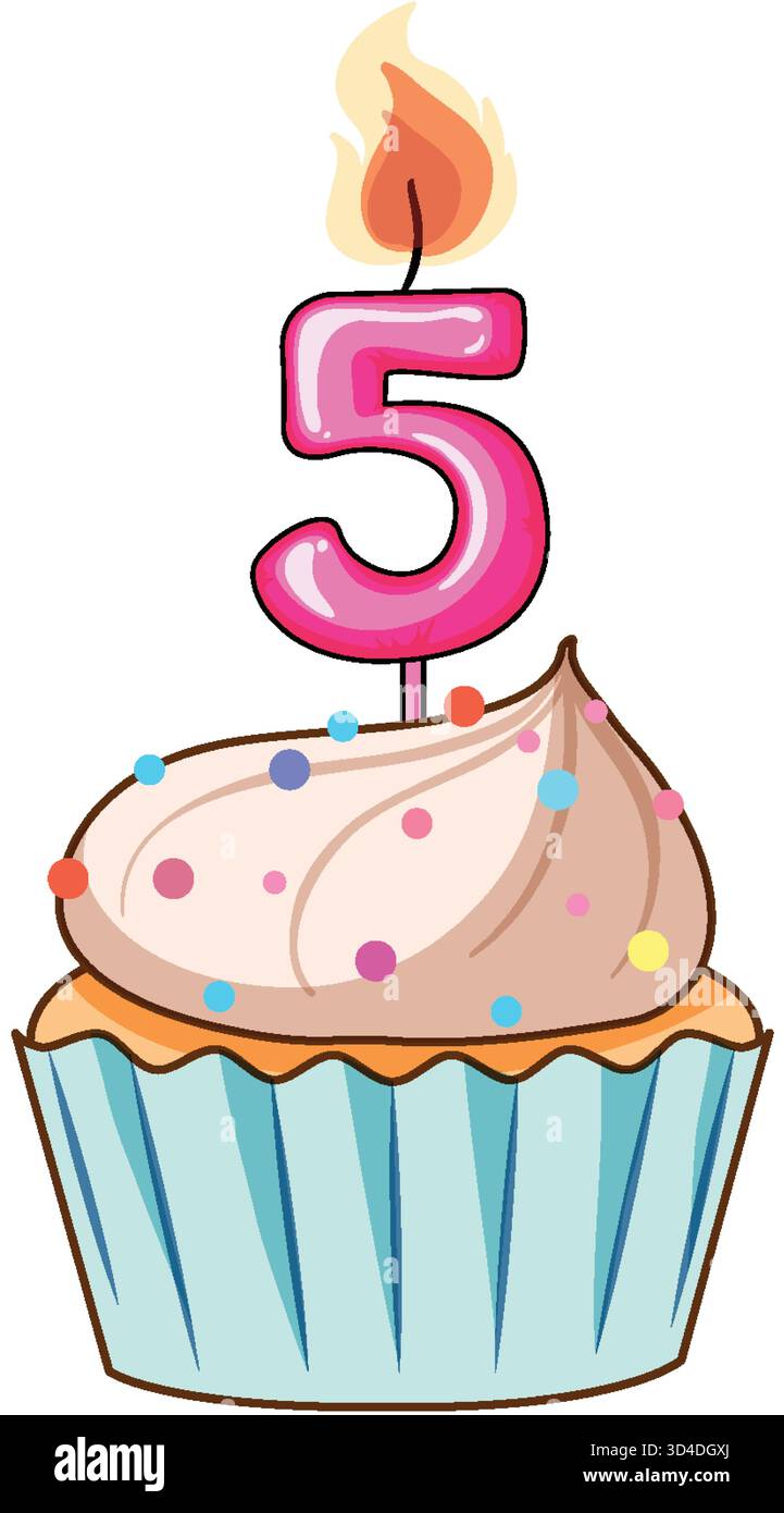 Candela Numero 5 Per Torta Di Compleanno – Unicorno Rosa Con Paillettes, Decorazione Per Festa 5° Anno Bambina - 4