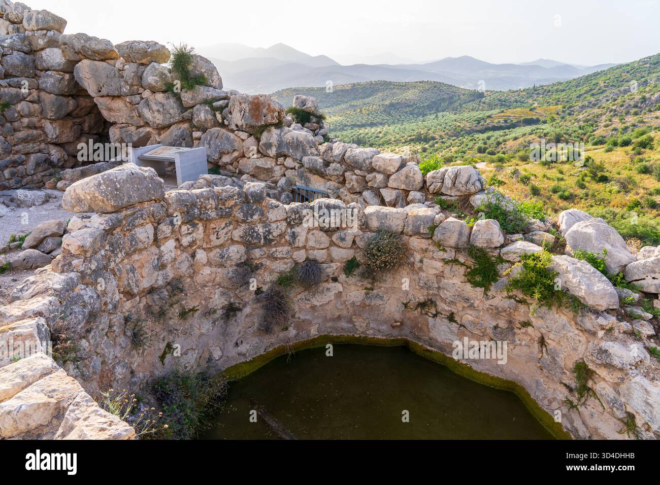 Vista del sito archeologico di Micene, Grecia Foto Stock