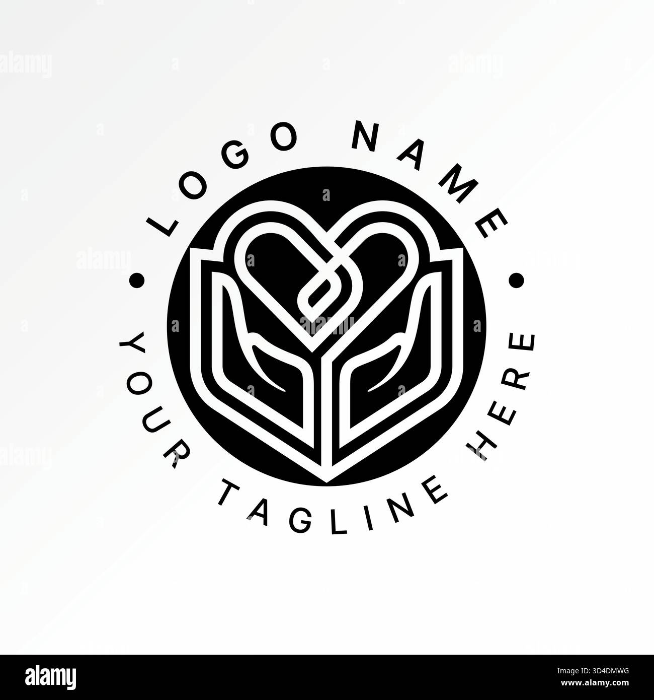 Metti le mani con amore rispetto per il servizio sociale, per la solidarietà, supporto per il design del logo, concept grafico, immagine vettoriale premium creativa, top sell Illustrazione Vettoriale