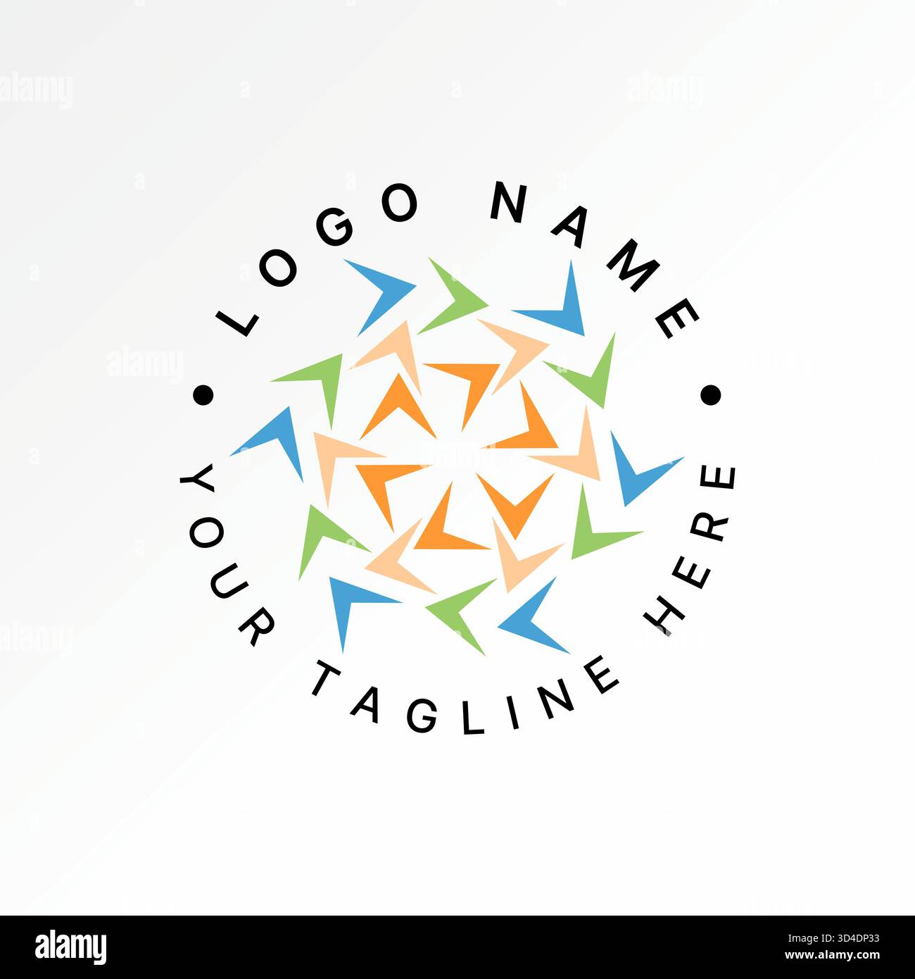 Le frecce ruotano molto come un'attività di stile di vita della comunità fondazione rete logo del team design concept grafico immagine vettoriale premium creativa immagine di stock top sell Illustrazione Vettoriale