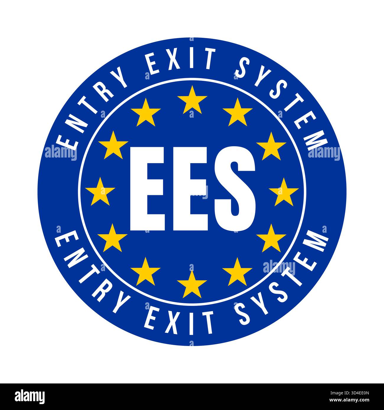 Icona simbolo del sistema di ingresso/uscita EES Foto Stock