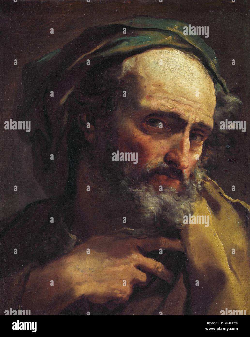 Studio di un uomo barbuto *olio su tela *44 x 37 cm *1770s Foto Stock