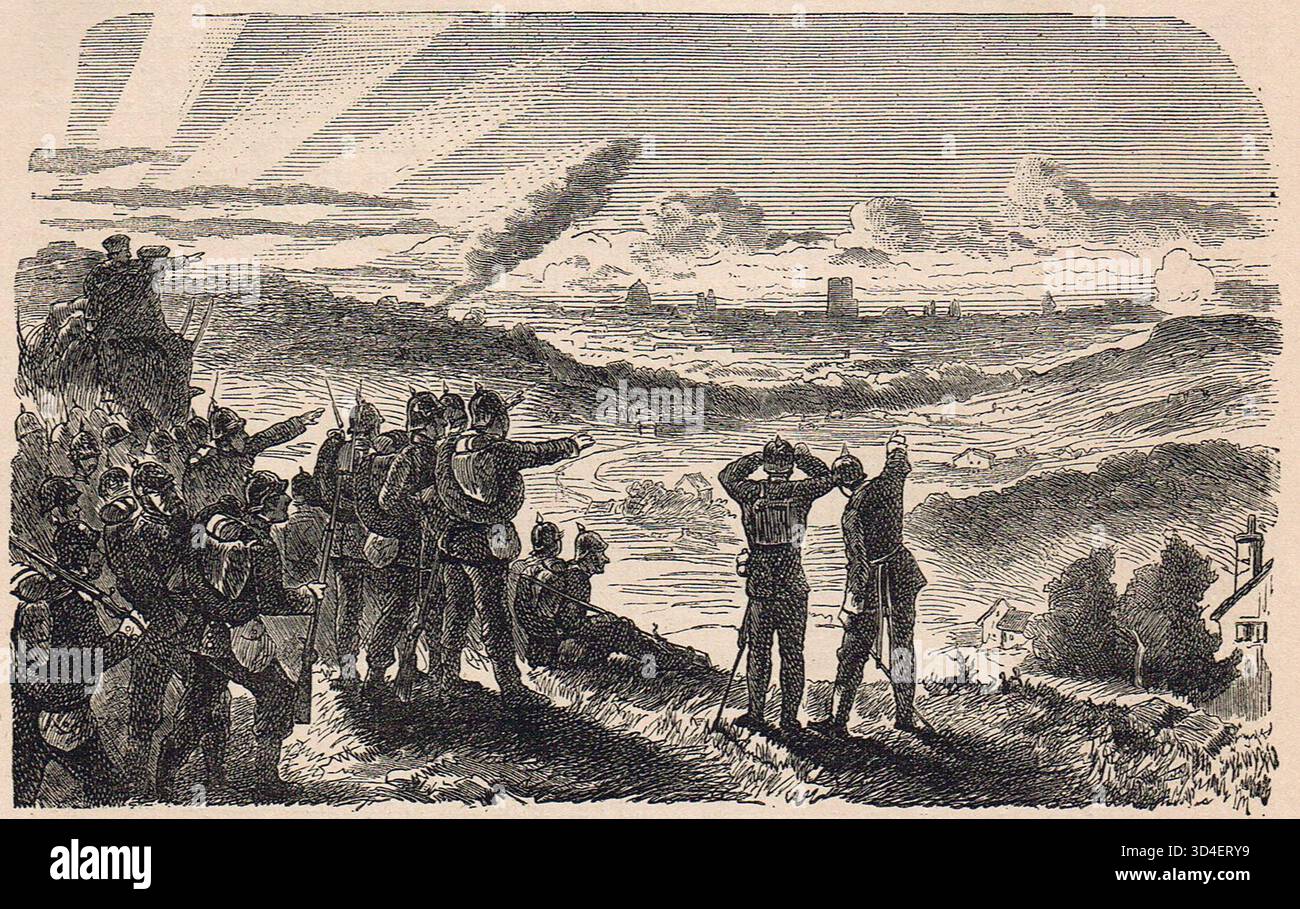 Le truppe tedesche avvistarono Parigi per la prima volta nel settembre 1870, prima dell'assedio di Parigi durante la guerra franco-prussiana. Foto Stock