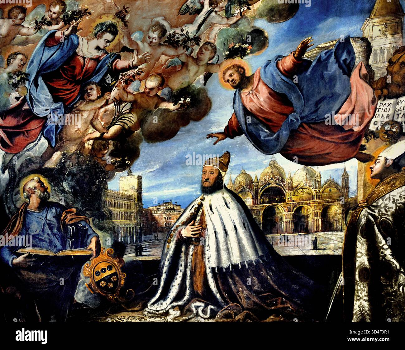 Il Doge Pietro Loredan Implorandovi thé vergine 1595 da Jacopo Negretti 1548 - 1628 ( Jacopo o Giacomo Palma il Giovane - Palma il Giovane ) , il Palazzo Ducale ( Palazzo Ducale ) Venezia, Italia. Foto Stock