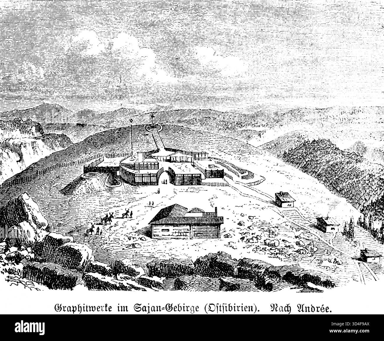 Estrazione della grafite nei Monti Sayan della Siberia orientale, Russia, Estremo Oriente, Asia Foto Stock