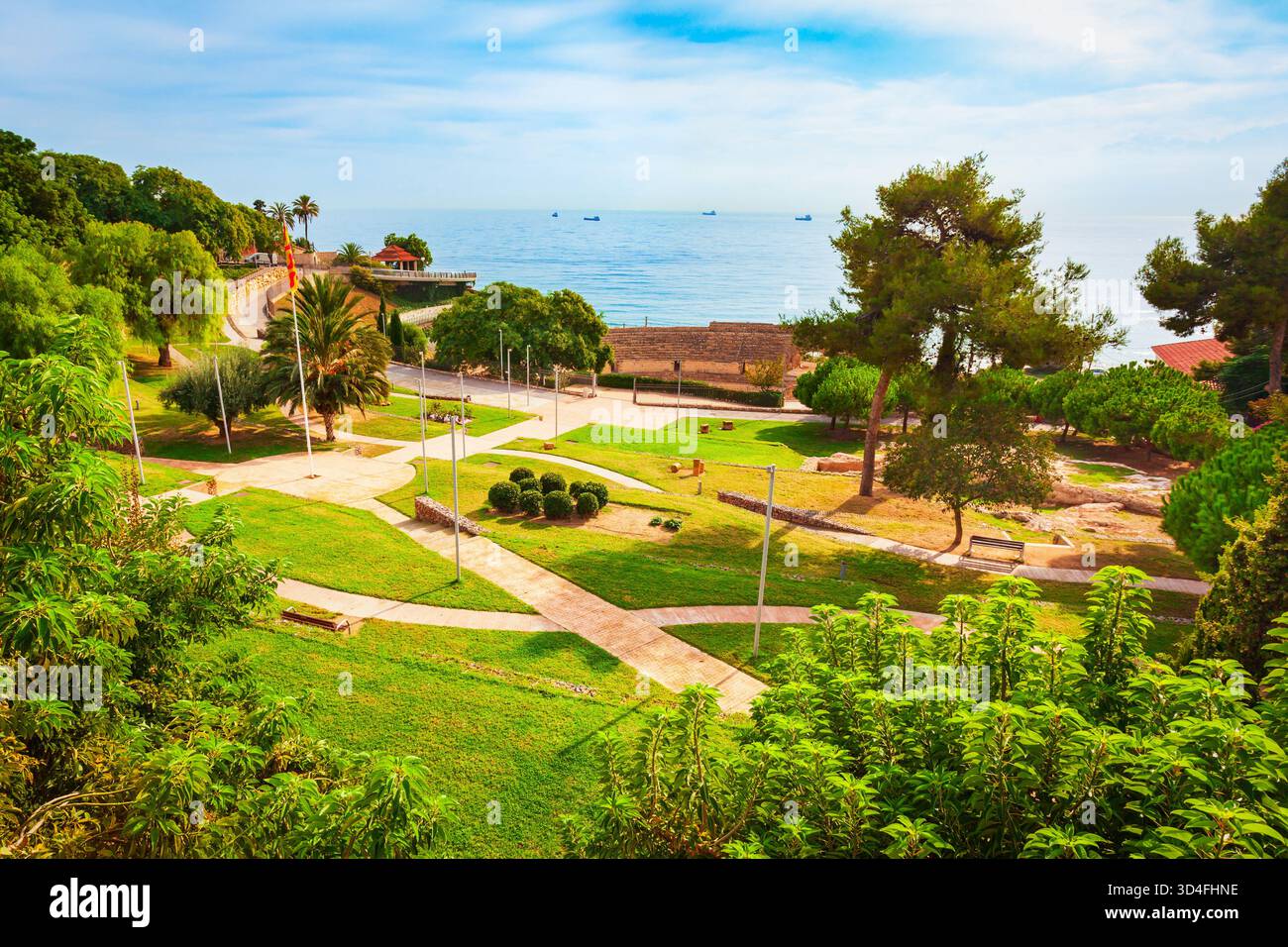 Parco pubblico dei miracoli a Tarragona. Tarragona è una città portuale situata nel nord-est della Spagna sulla Costa Daurada, nella regione della Catalogna, in Spagna. Foto Stock