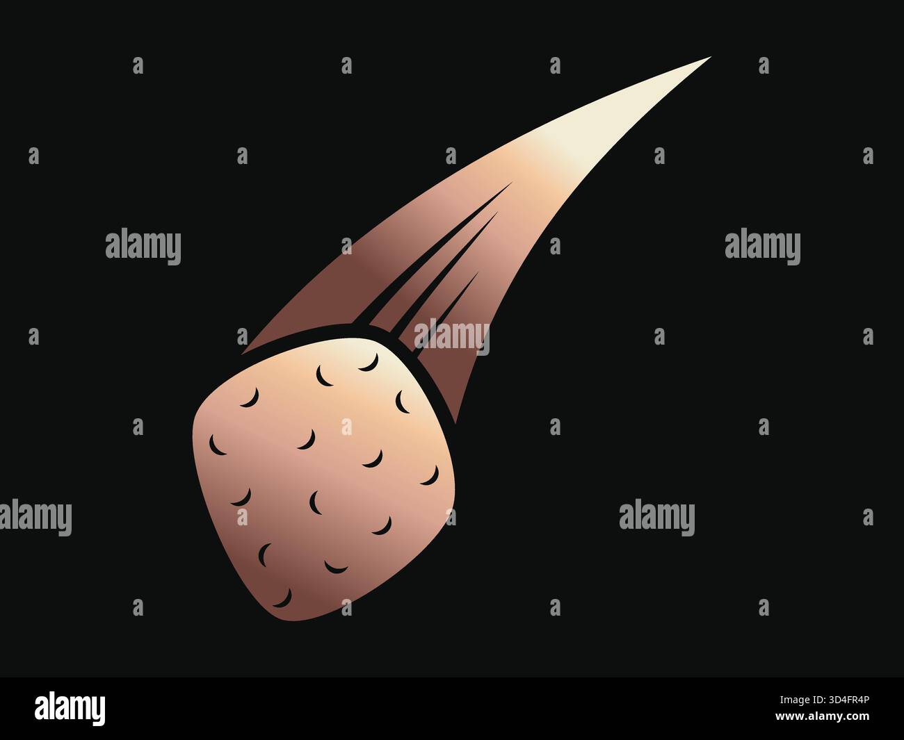 Icona di una cometa moderna dal design elegante e minimalista. Perfetto per la tecnologia, l'astronomia e progetti creativi. Il movimento pulito e dinamico esprime futuris Illustrazione Vettoriale