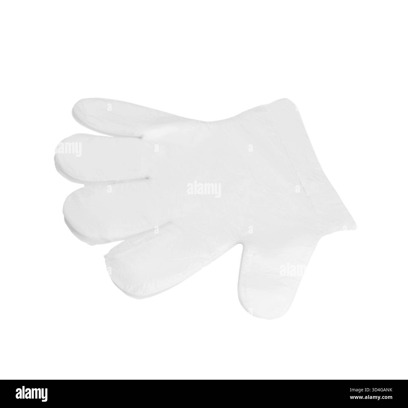 Guanti protettivi in vinile per alimenti su sfondo bianco Foto Stock