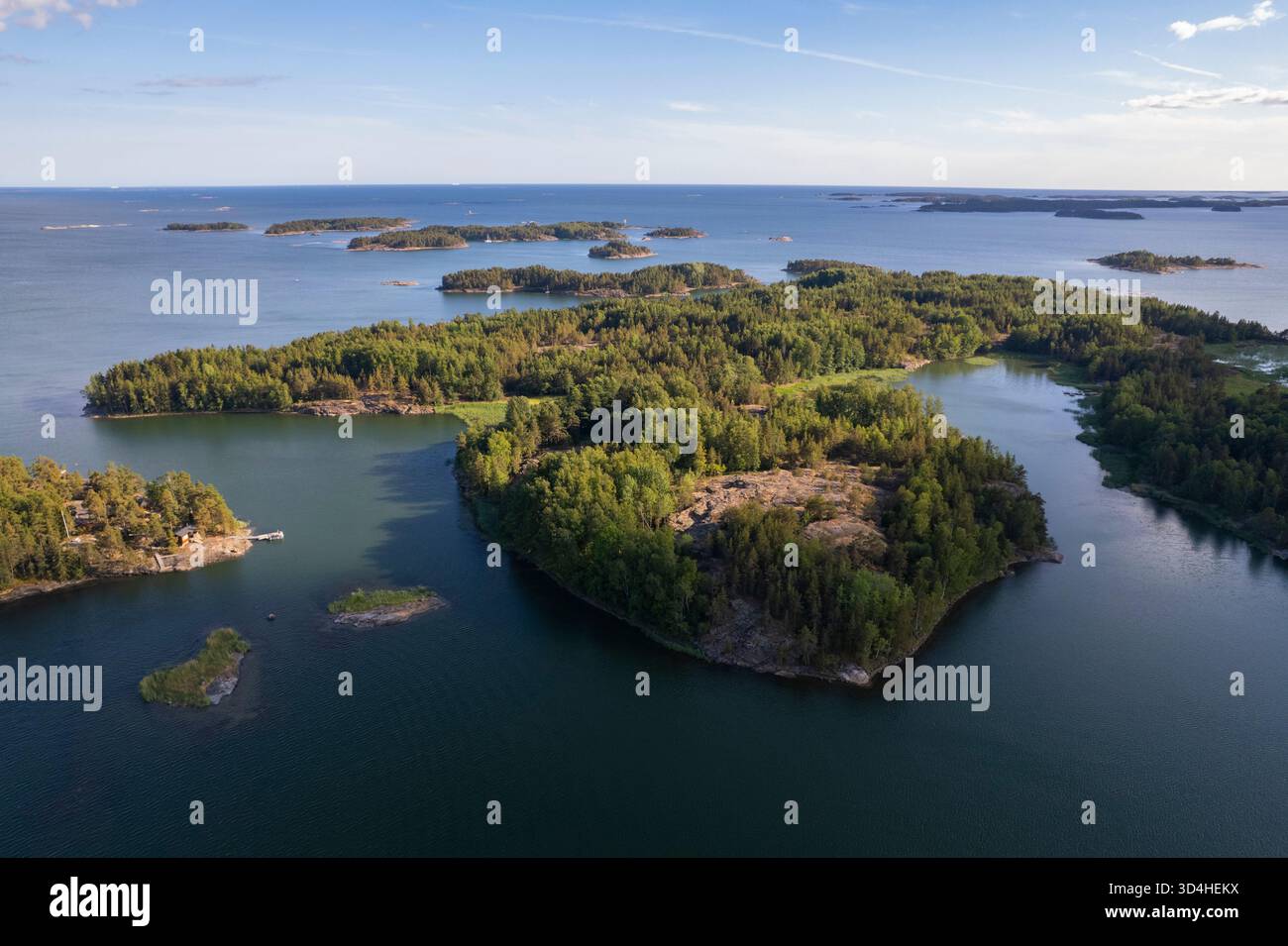 Arcipelago nel Mar Baltico nella Finlandia meridionale Foto Stock