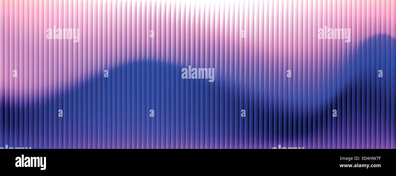 Sfondo graduato con struttura in vetro scanalato e riflessi frattali. Superficie trasparente con luce soffusa e design moderno ed elegante Illustrazione Vettoriale