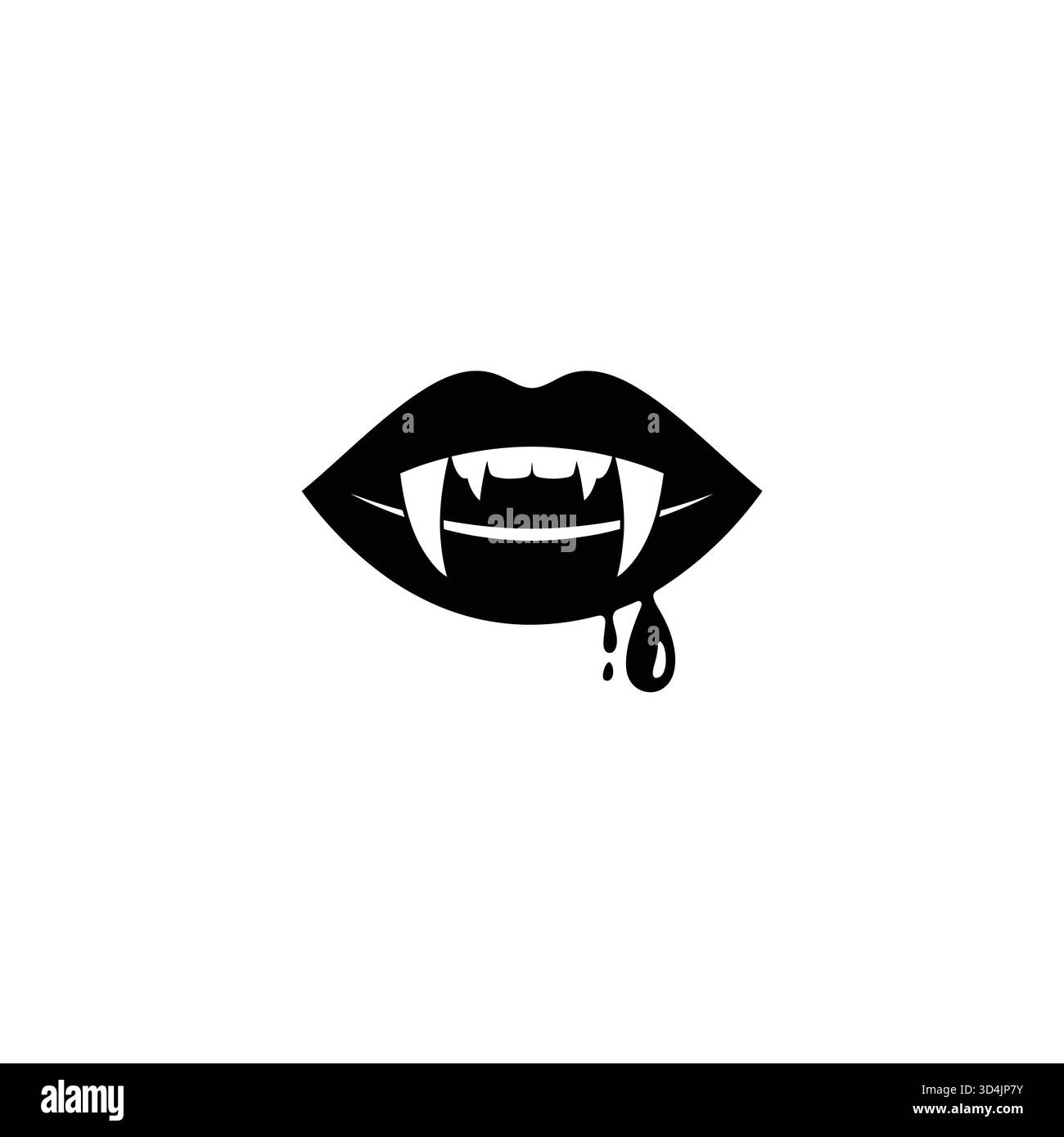 Vampiri zanne e sangue gocciolante sulle labbra Illustrazione Vettoriale