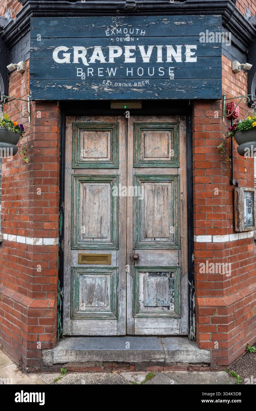 La porta di accesso alla Grapevine Brew House di Exmouth, Devon, Regno Unito Foto Stock