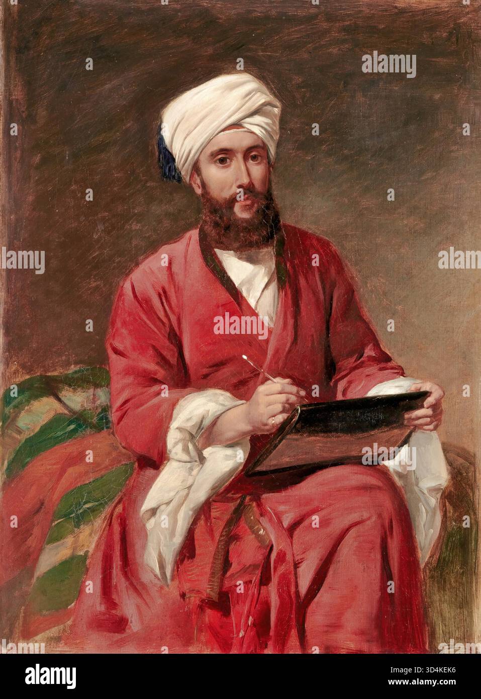 William Edward Dighton (18221853) in Middle Eastern Dress Frederick Goodall Illustrazione Vettoriale