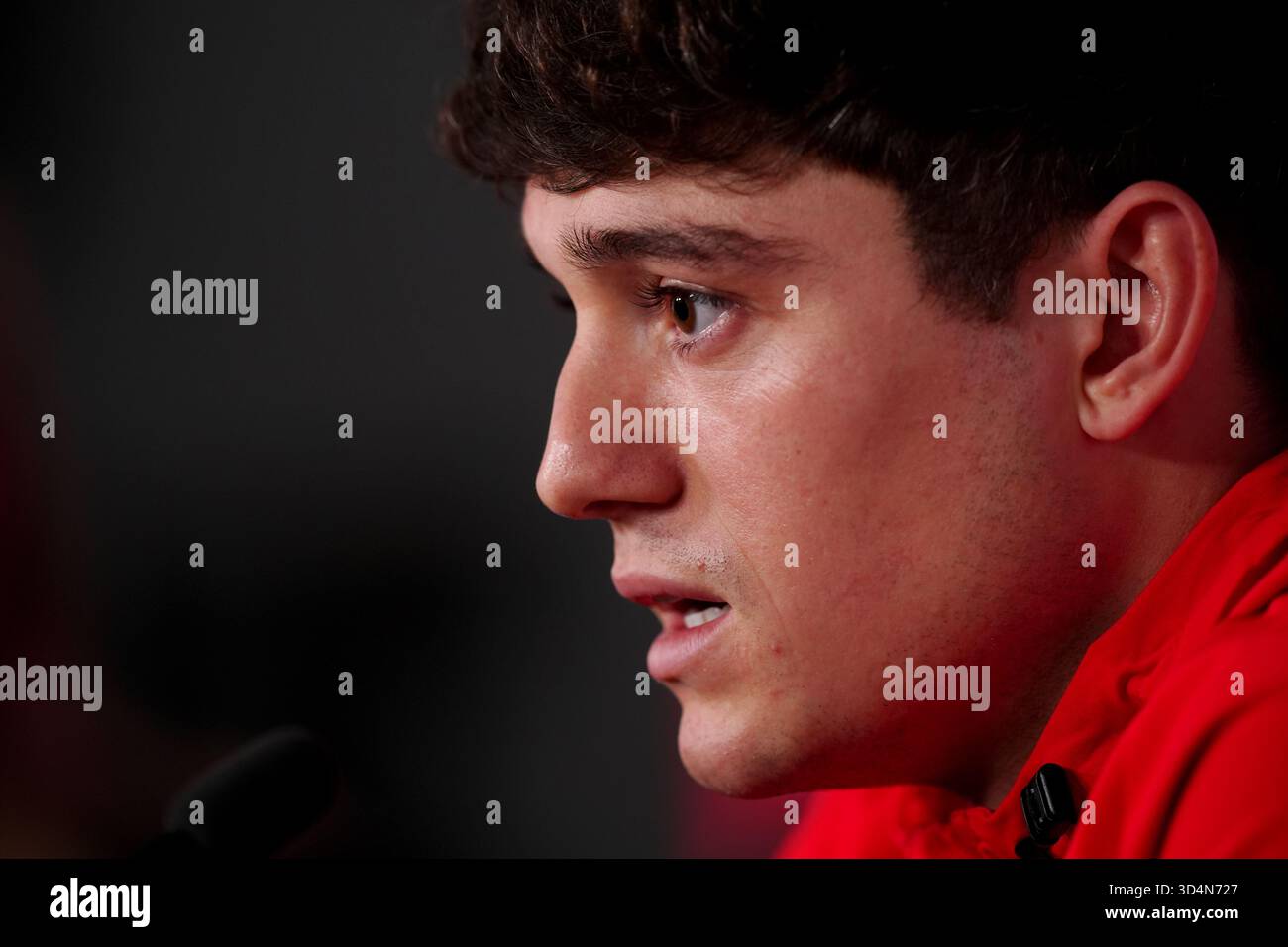 Dan James del Galles durante una conferenza stampa al vale Resort, Hensol. Data foto: Martedì 11 novembre 2025. Foto Stock