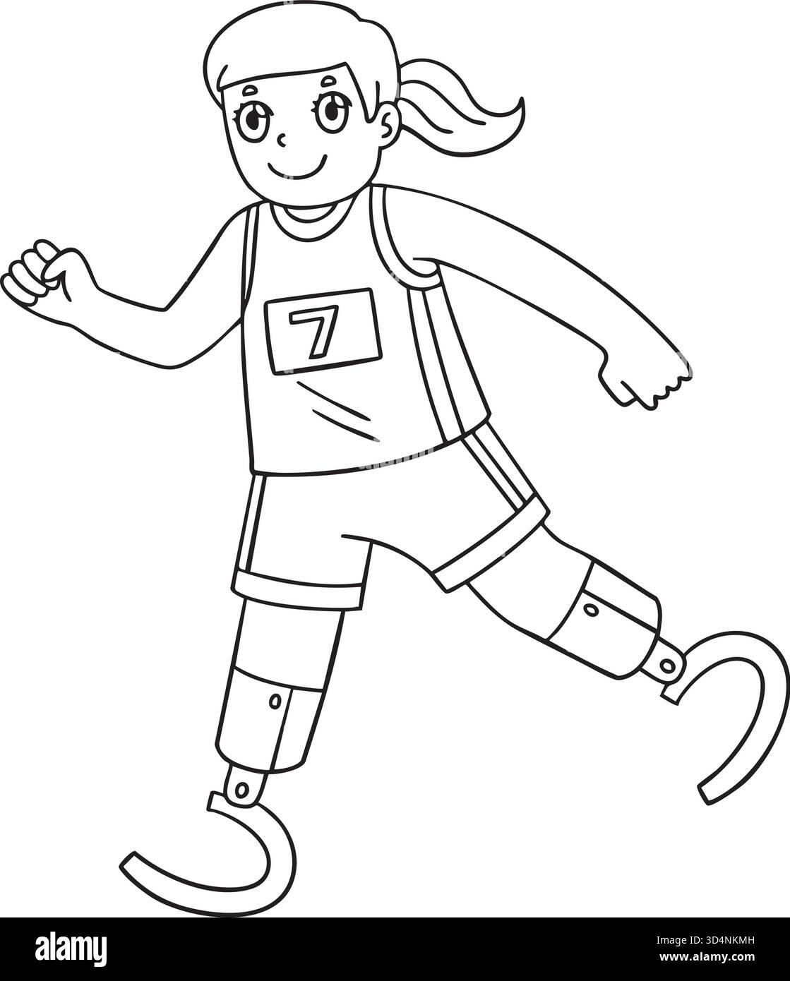 Blades da running sportive inclusive e adattive Illustrazione Vettoriale