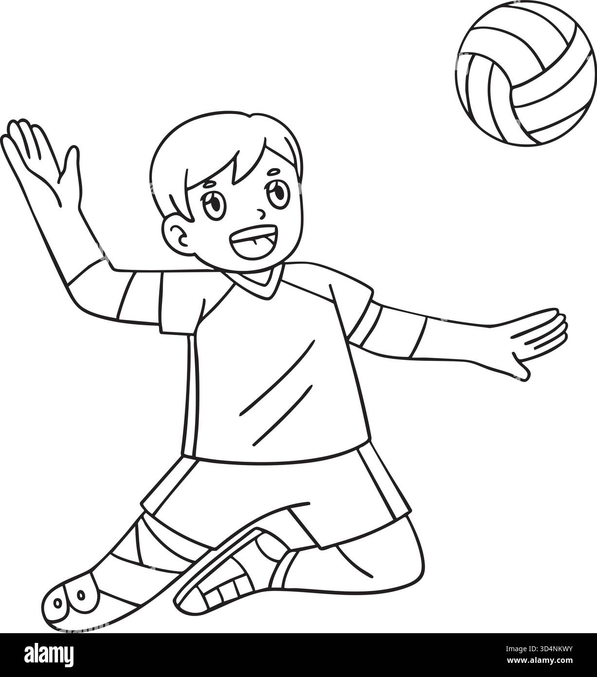 Incluso e adattivo Sport Boy Para pallavolo Illustrazione Vettoriale
