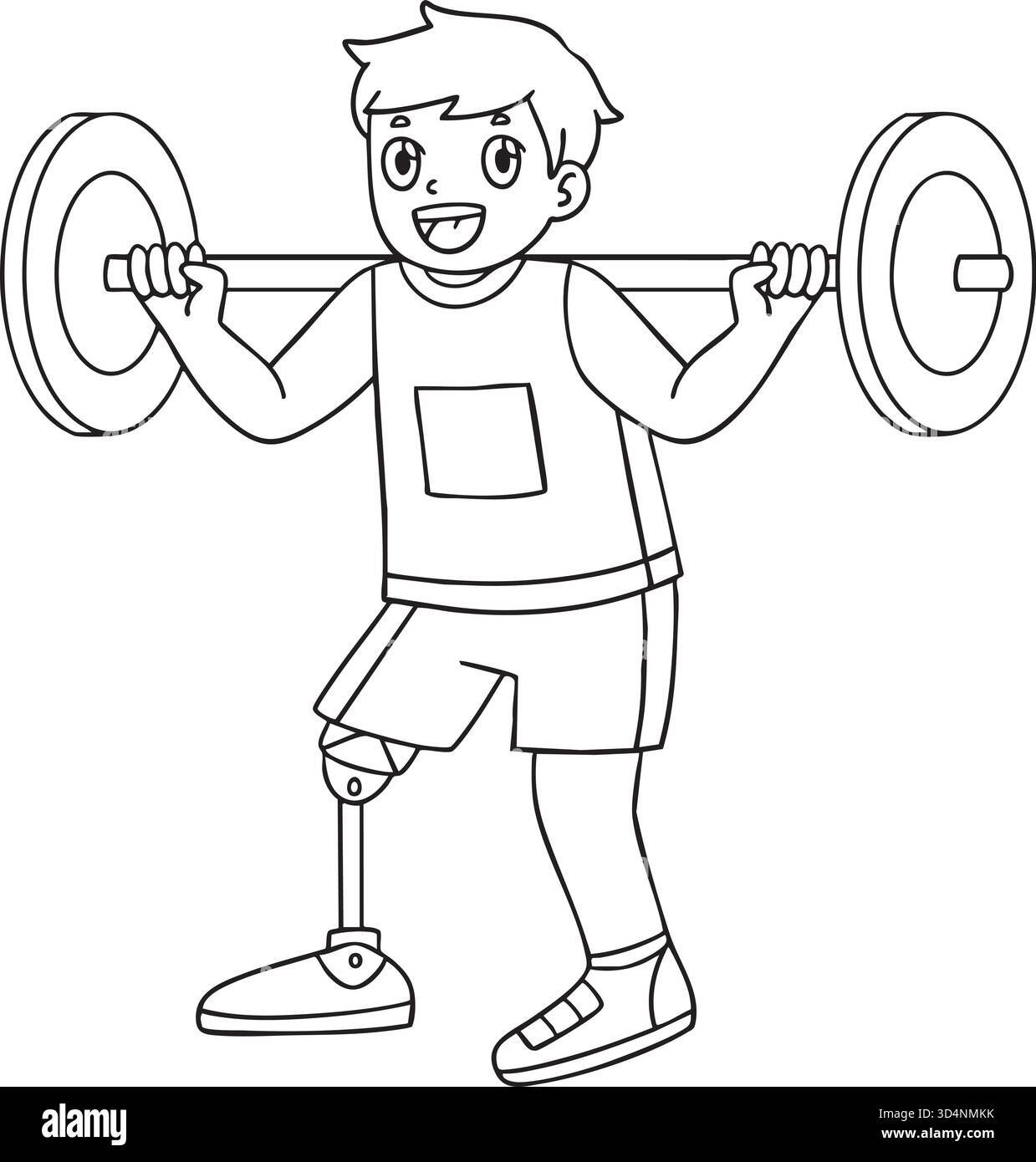 Sollevamento potenziato per bambini sportivi incluso e adattivo Illustrazione Vettoriale