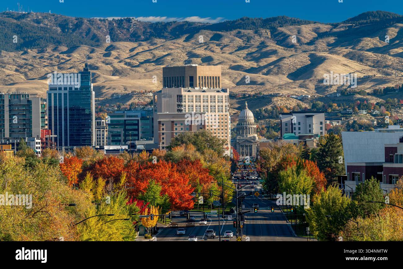 Boise City in autunno ha abbattuto Capital Boulevard Foto Stock