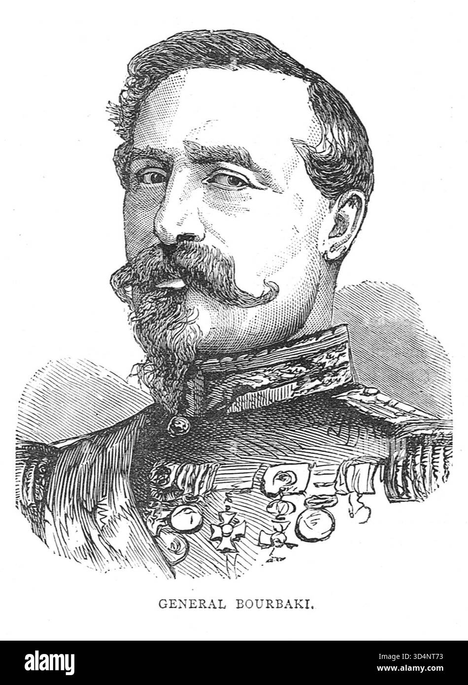 Il generale francese Bourbaki, comandante della Guardia Imperiale durante la guerra franco-prussiana. In seguito comandante dell'Armata d'Oriente. Foto Stock