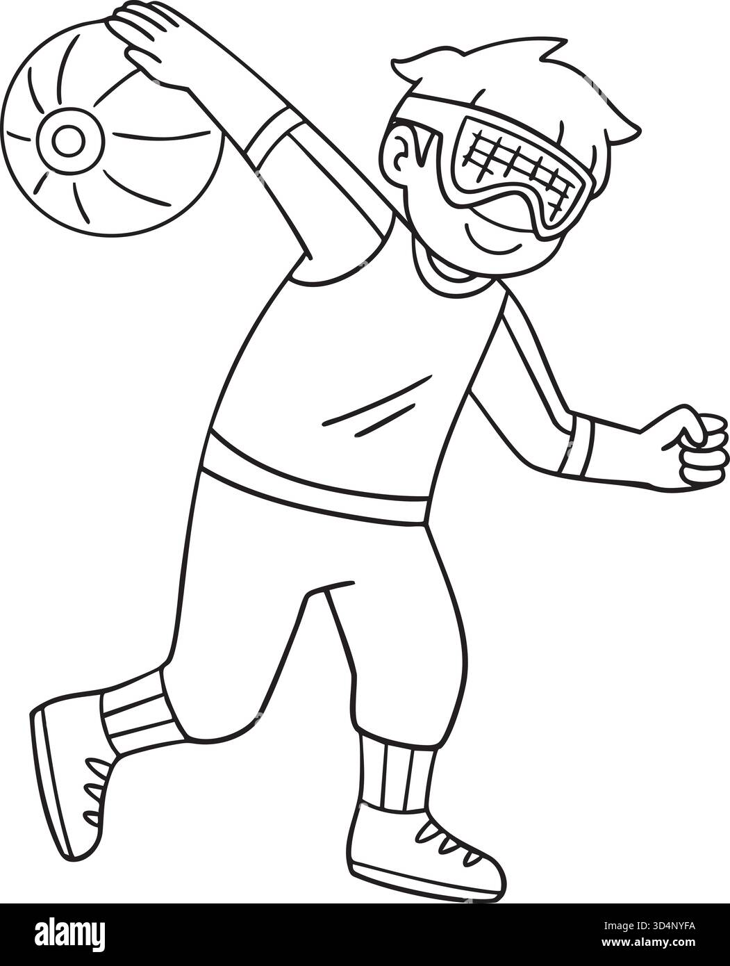 Incluso e adattivo Sport Boy Para Goalball Illustrazione Vettoriale