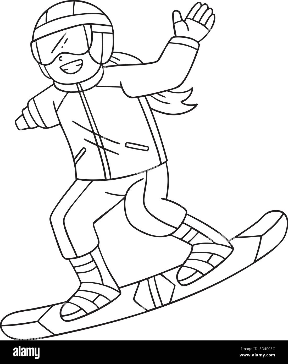 Incluso Adattivo Sports Girl Para Snowboard Illustrazione Vettoriale