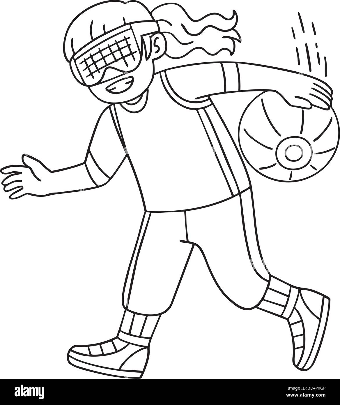 Incluso e adattivo Sports Girl Para Goalball Illustrazione Vettoriale