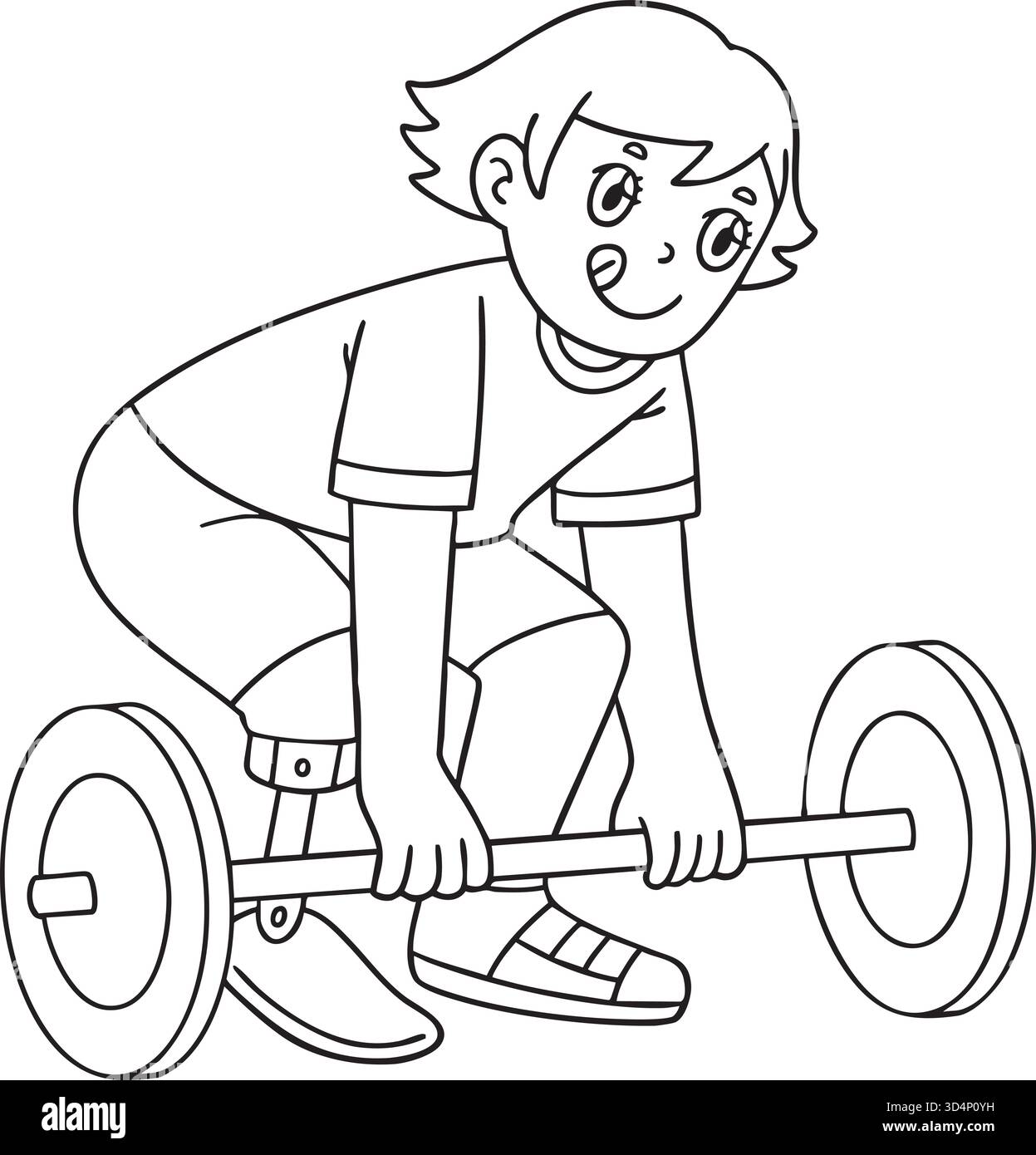 Sollevamento potenziato per ragazza sportiva inclusivo e adattivo Illustrazione Vettoriale