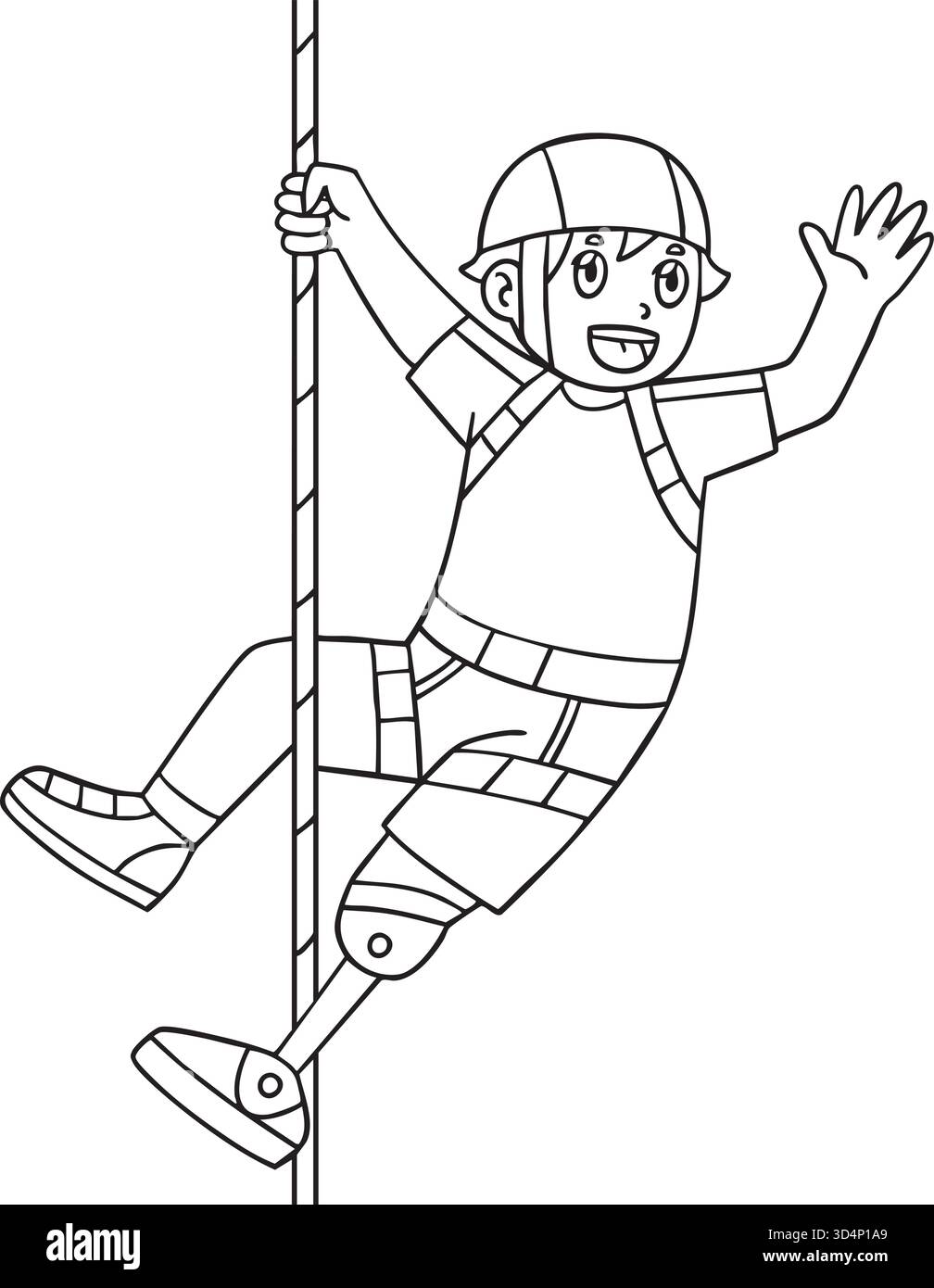 Incluso e adattivo Sport Boy in Climbing Illustrazione Vettoriale