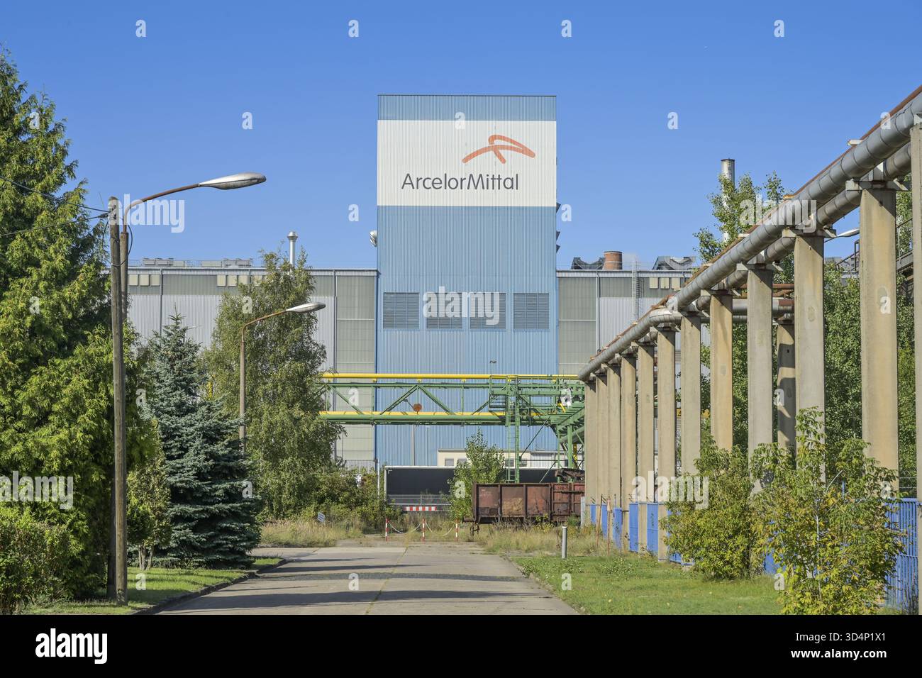 Laminatoio a caldo WWW, acciaieria Arcelor-Mittal, Eisenhuettenstadt, Brandeburgo, Germania Foto Stock