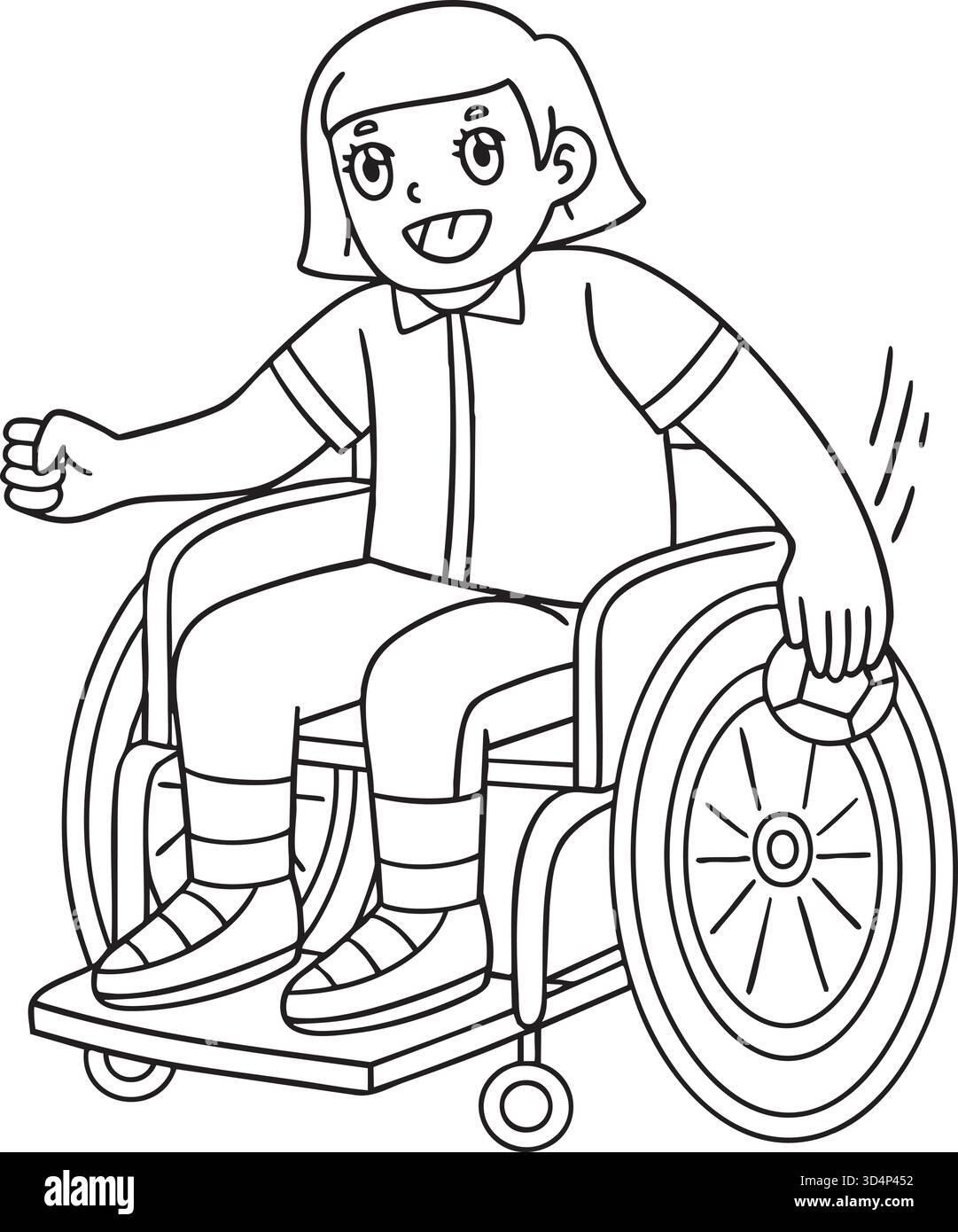 Ragazza sportiva inclusiva e adattiva che gioca a Boccia Illustrazione Vettoriale