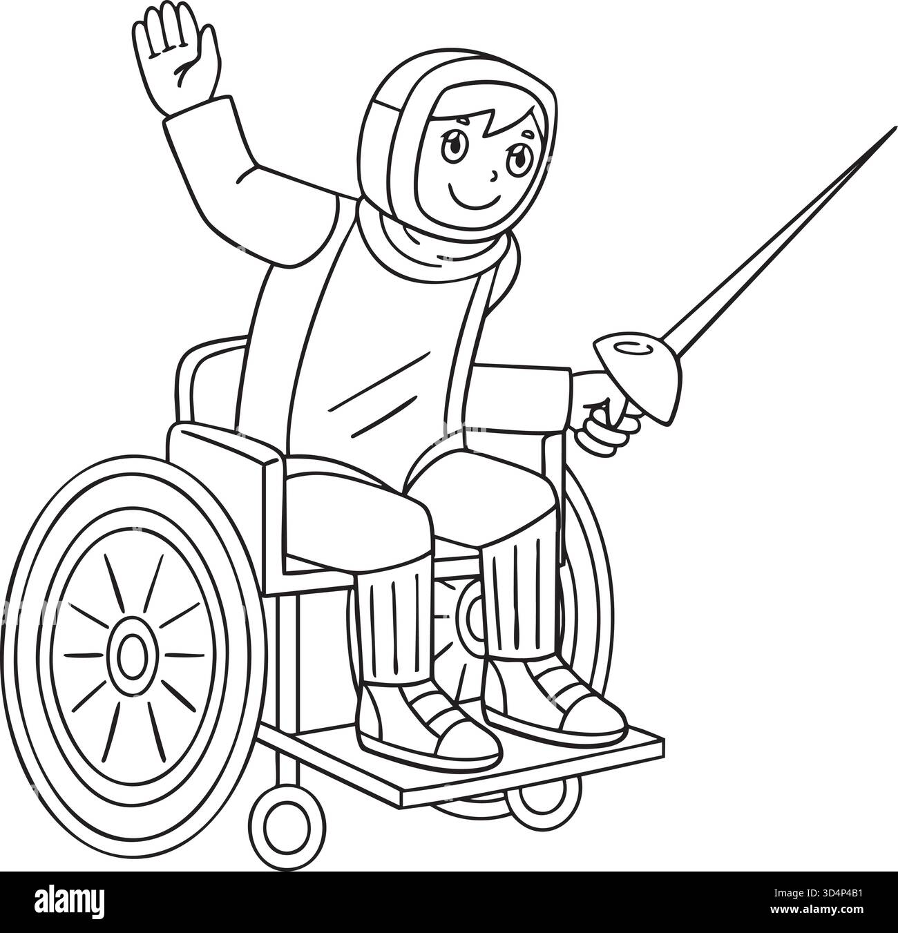 Inclusa la recinzione adattiva per bambini in sedia a rotelle Illustrazione Vettoriale