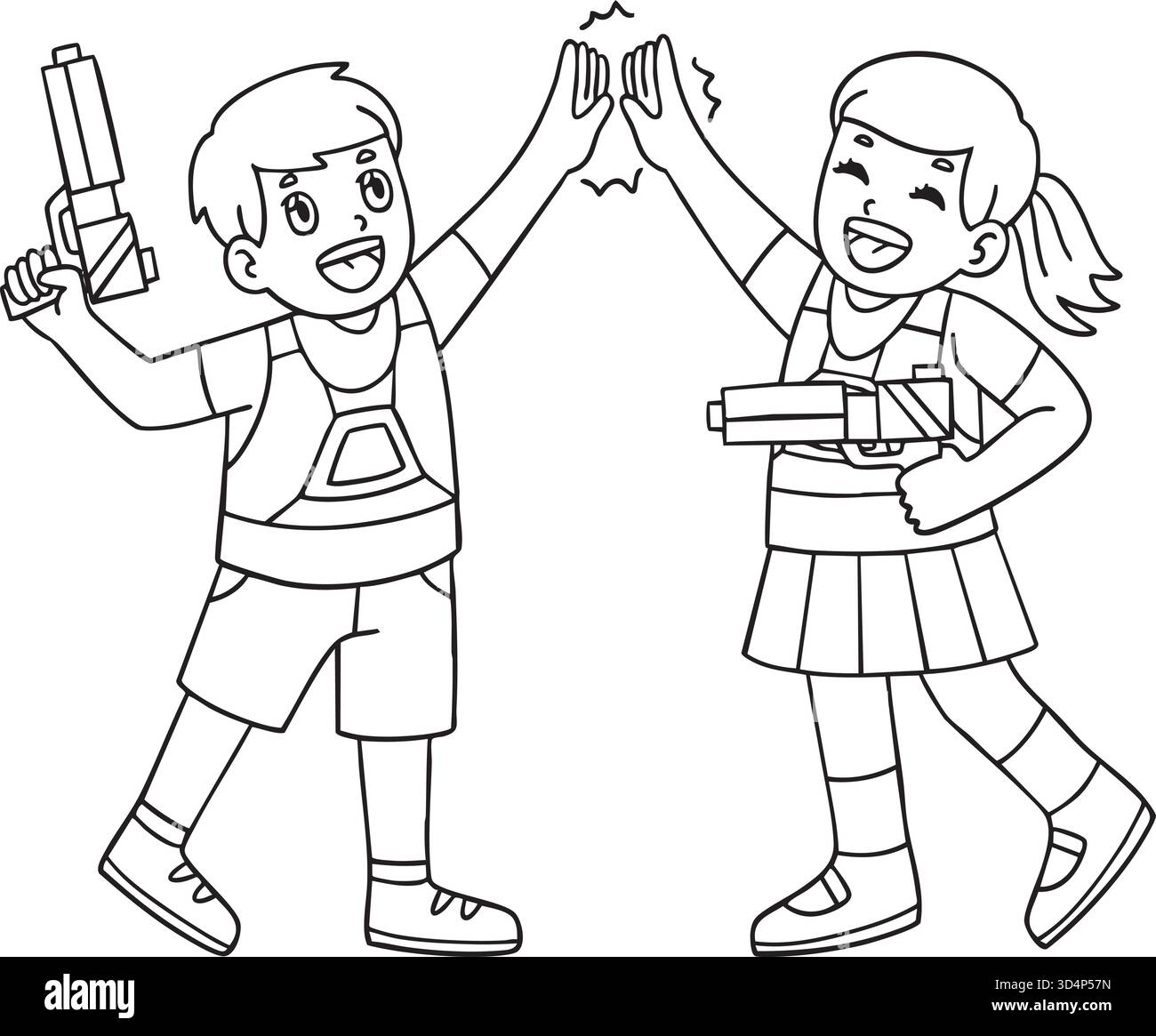 Colorazione isolata ad alta densità per bambini con tag laser Illustrazione Vettoriale