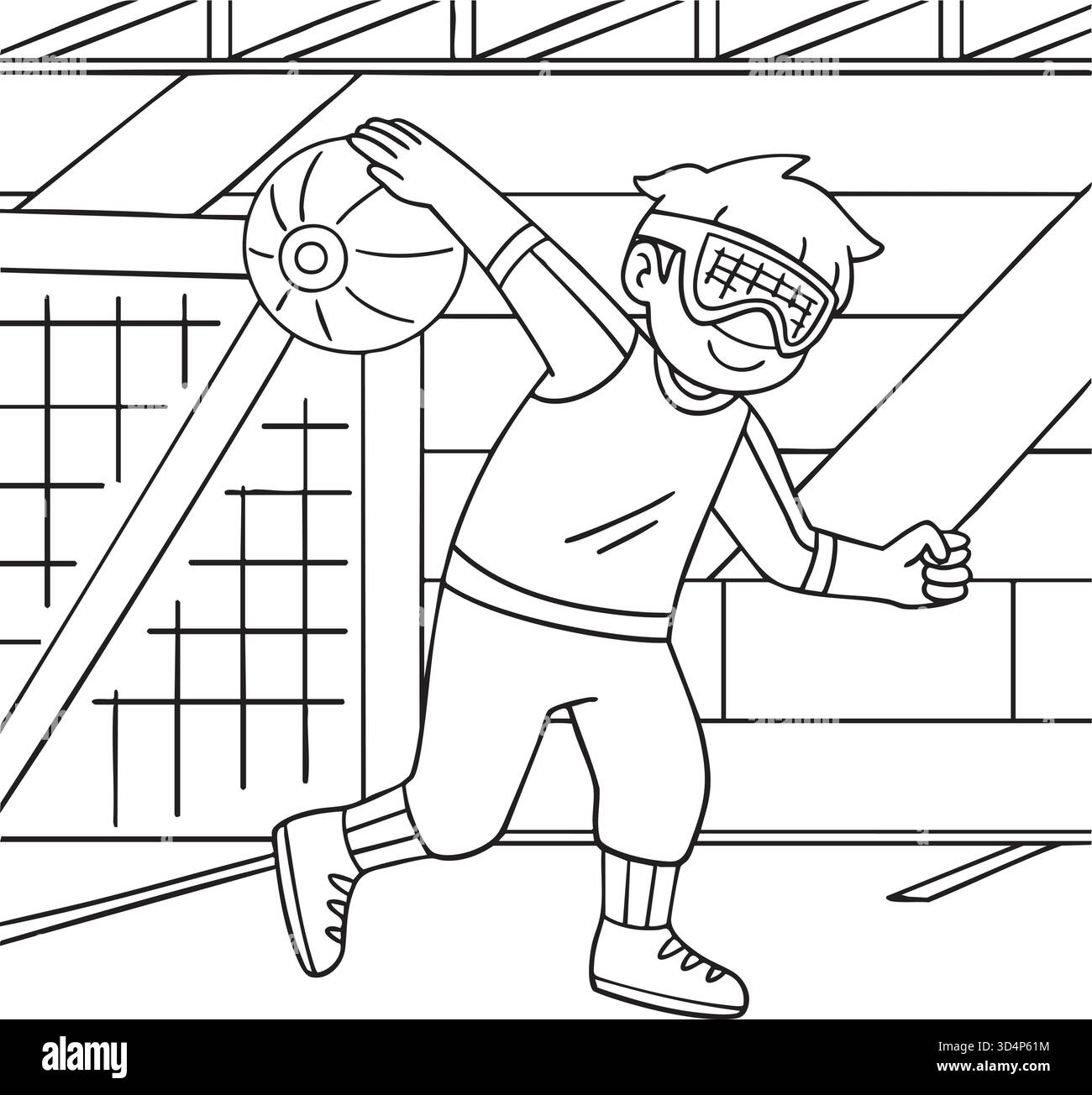 Incluso e adattivo Sport Boy Para Goalball Illustrazione Vettoriale