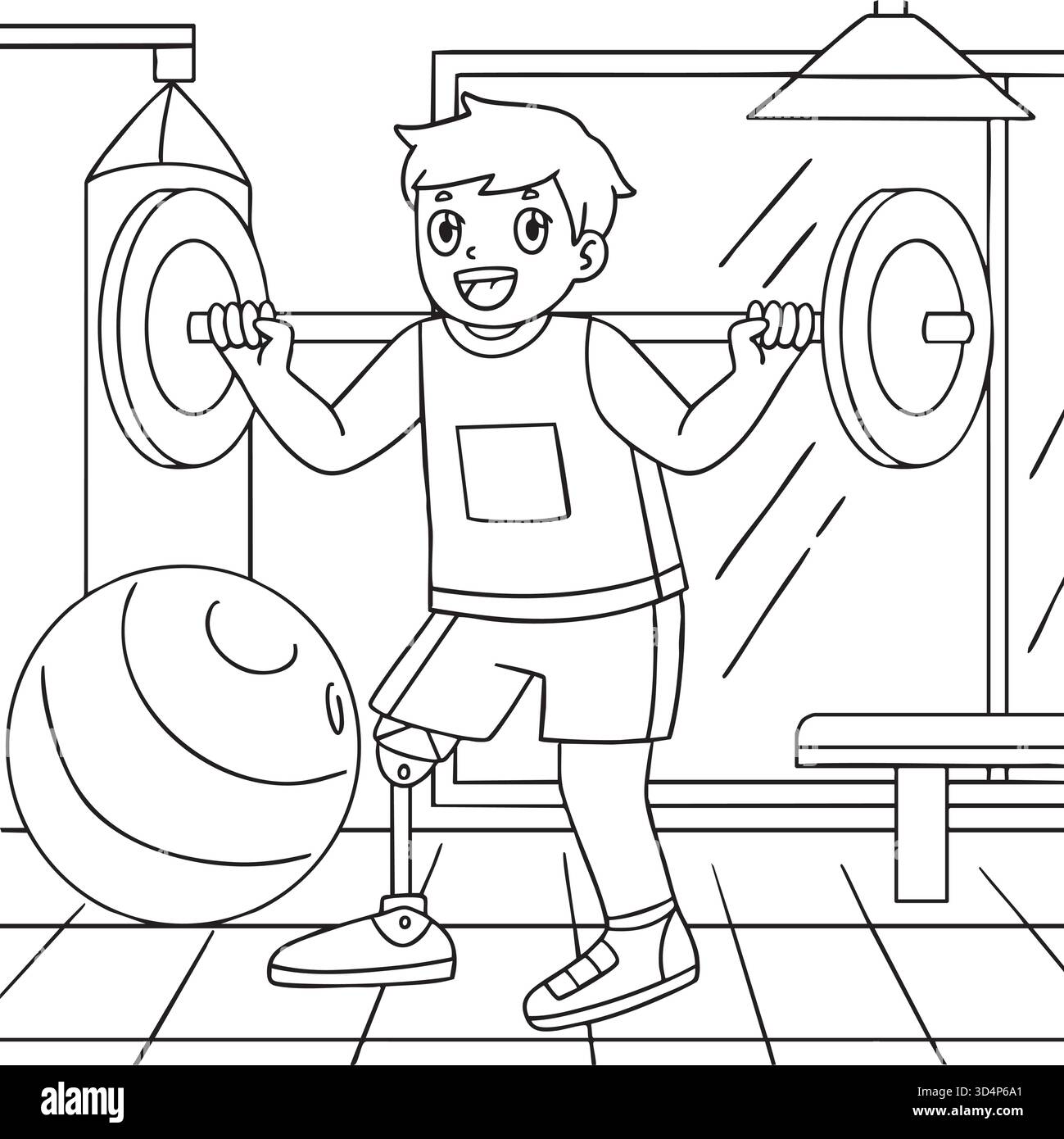 Sollevamento potenziato per bambini sportivi incluso e adattivo Illustrazione Vettoriale