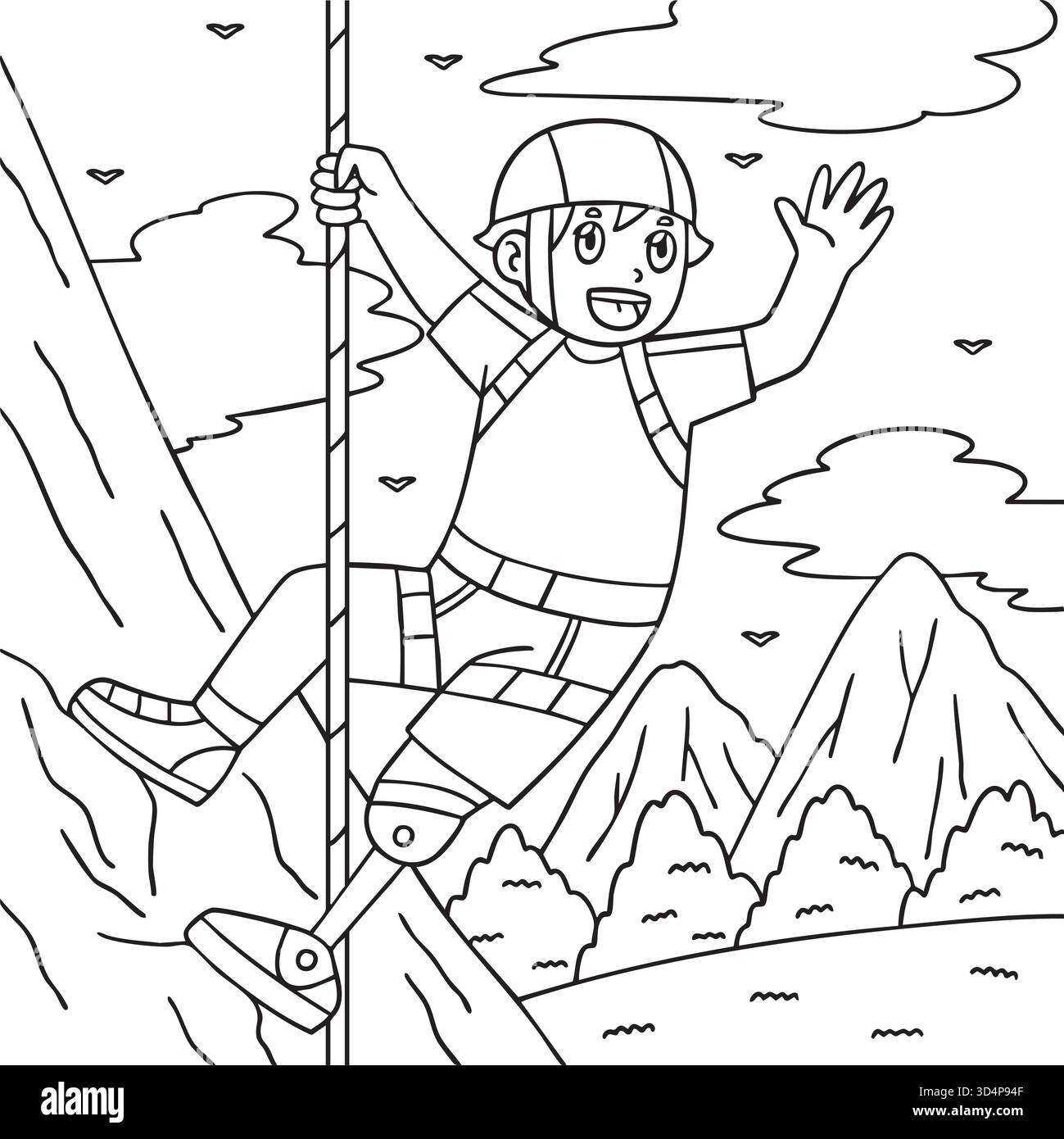 Incluso e adattivo Sport Boy in Climbing Illustrazione Vettoriale