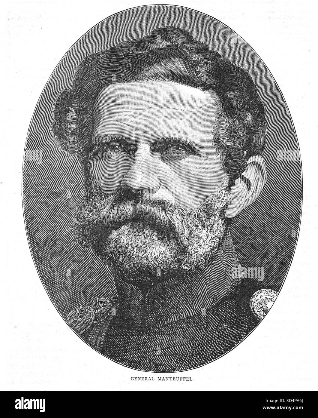 Generale prussiano Manteuffel. Comandante dell'Armata del Sud appena formata durante la guerra franco-prussiana. Foto Stock