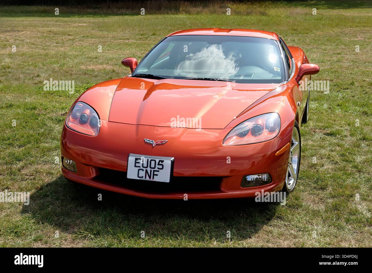 Stockton, Wiltshire, Regno Unito - 10 agosto 2025: Una 2005 GM 6,0 Litre V8 Chevrolet Corvette C6 Coupe Sports Car, al Stockton Auto retro Festival 2025, Regno Unito Foto Stock