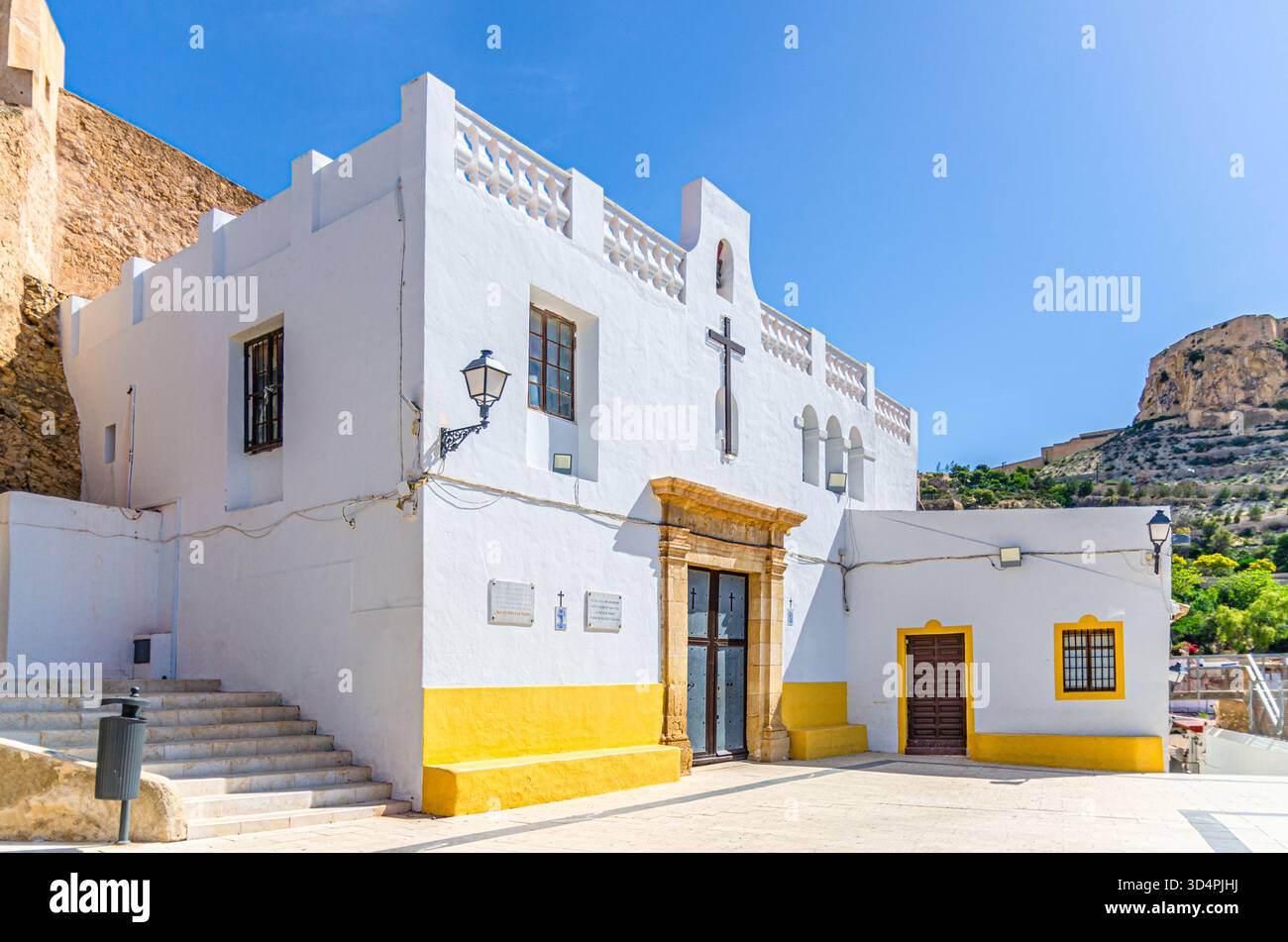 Chiesa di Ermita de la Santa Creu nel centro storico di Alicante quartiere di Santa Cruz, Santa Creu Alacant, casco Antiguo quartiere di Santa Cruz nella città di Alicante HIS Foto Stock