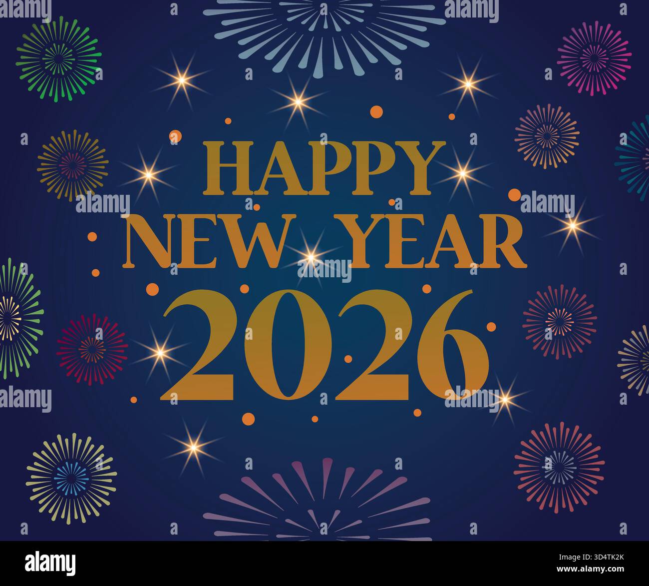 2026 felice anno nuovo illustrazione disegno vettoriale di sfondo Illustrazione Vettoriale