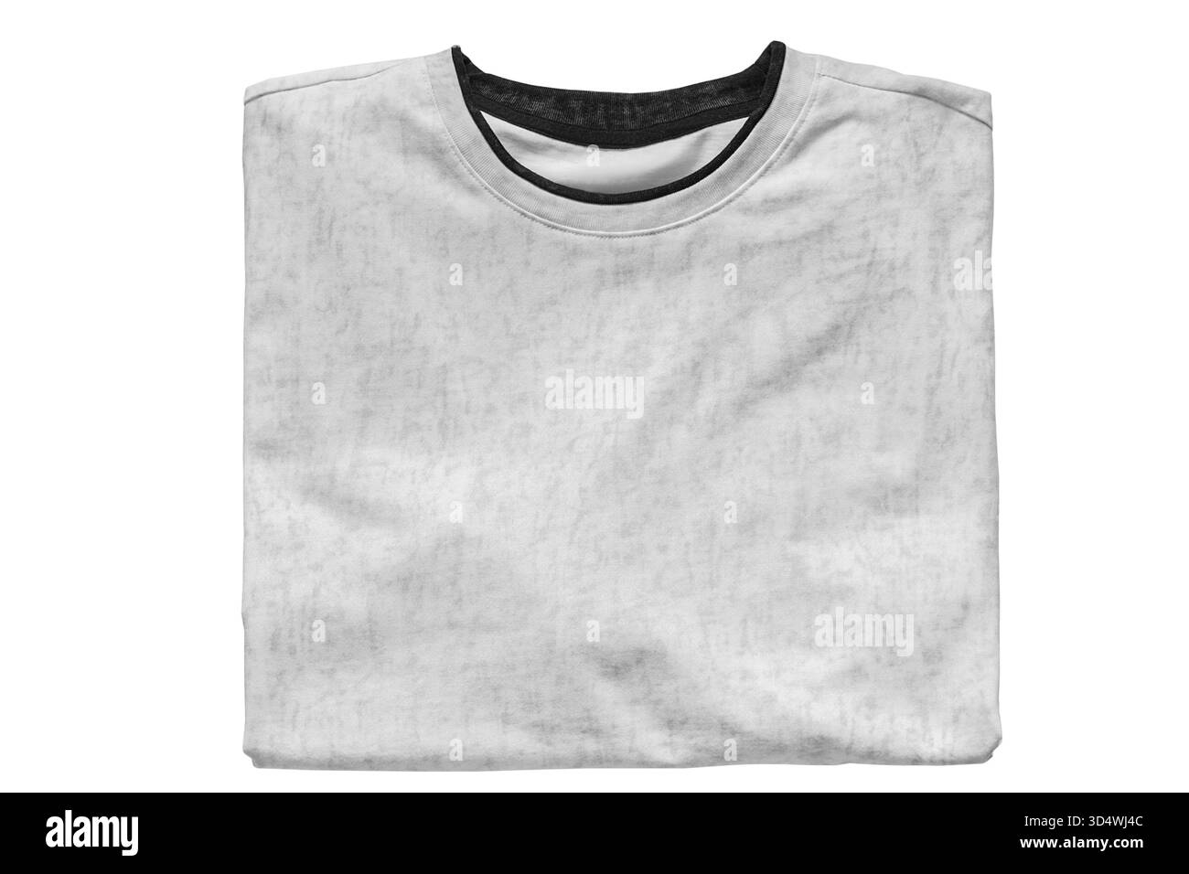 T-shirt in cotone ripiegata isolata su sfondo bianco Foto Stock