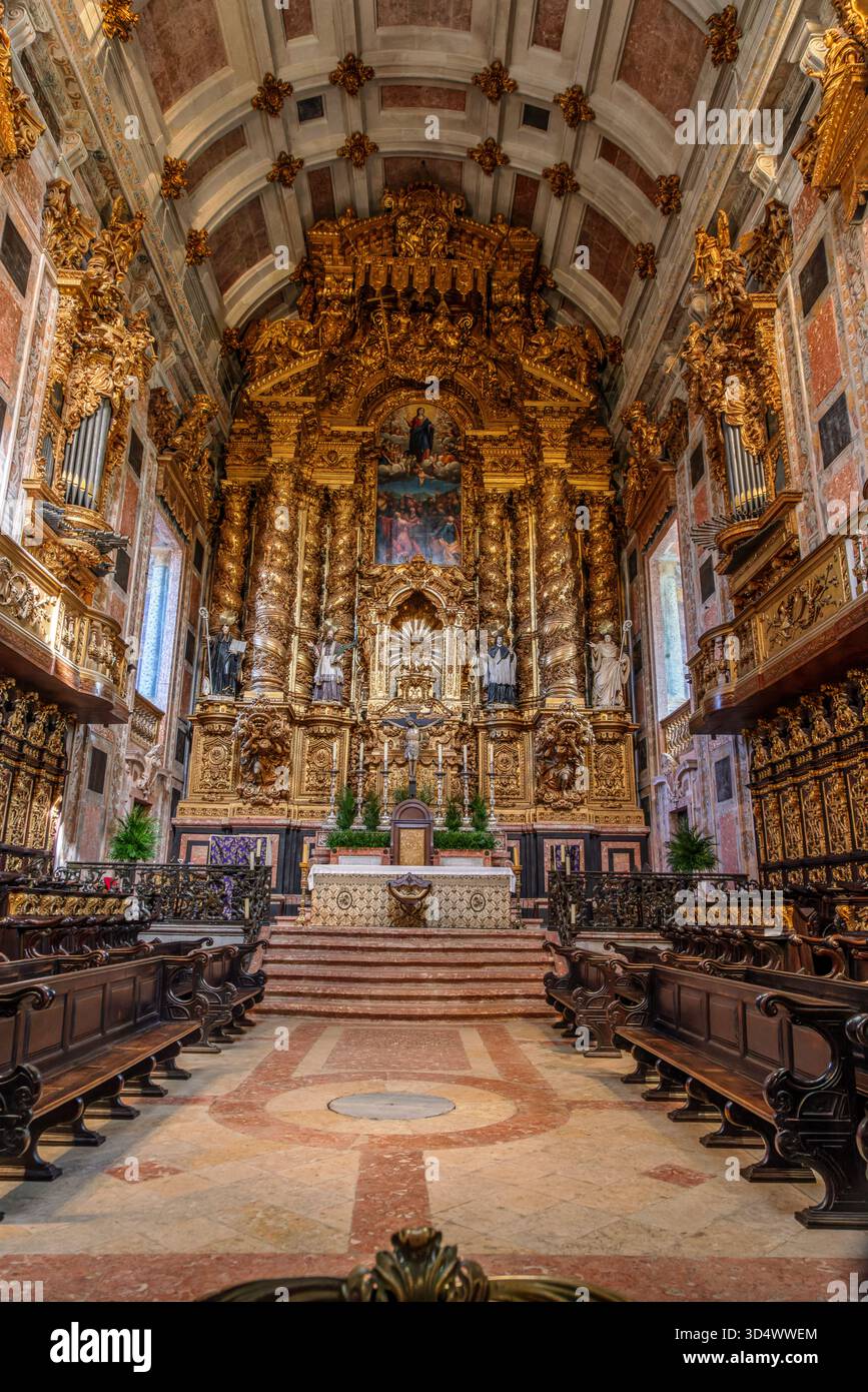 Interno della cattedrale di Porto, Portogallo. Foto Stock